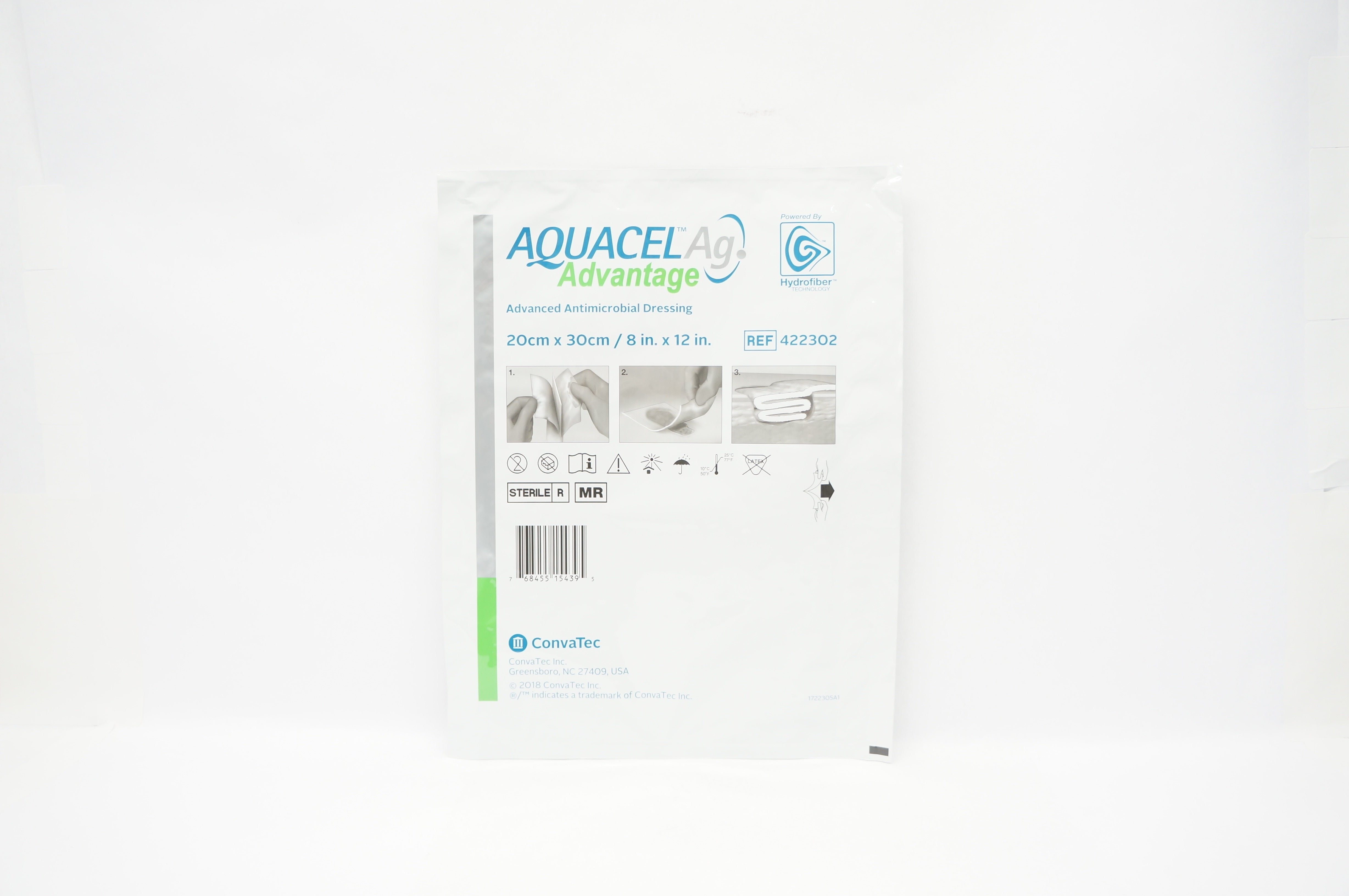ConvaTec 422302 Aquacel Ag Advanced Antimicrobial Dressing 8 x 12inch