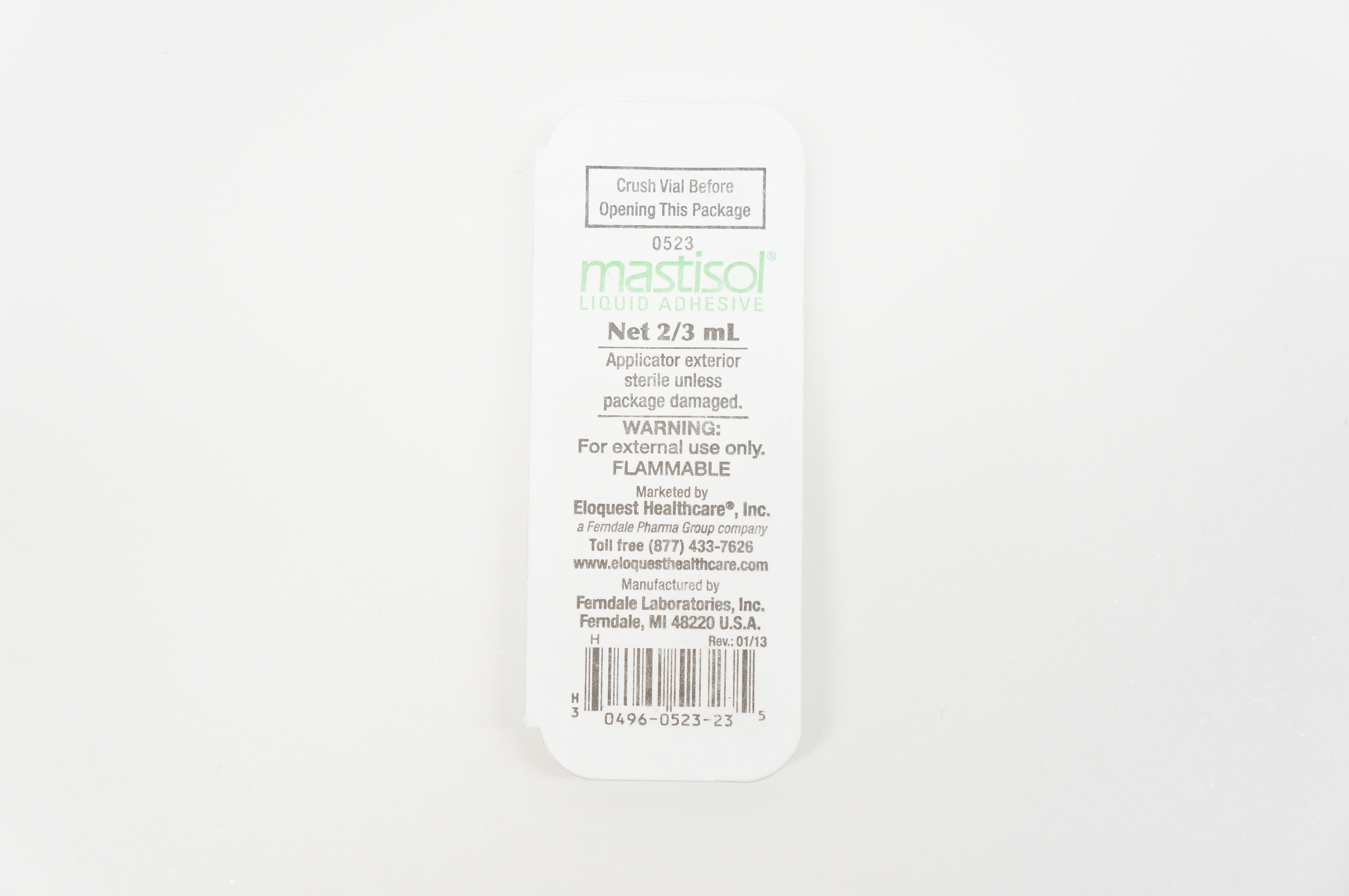 Eloquest Healthcare 0523 Mastisol Liquid Adhesive Net 2/3ml