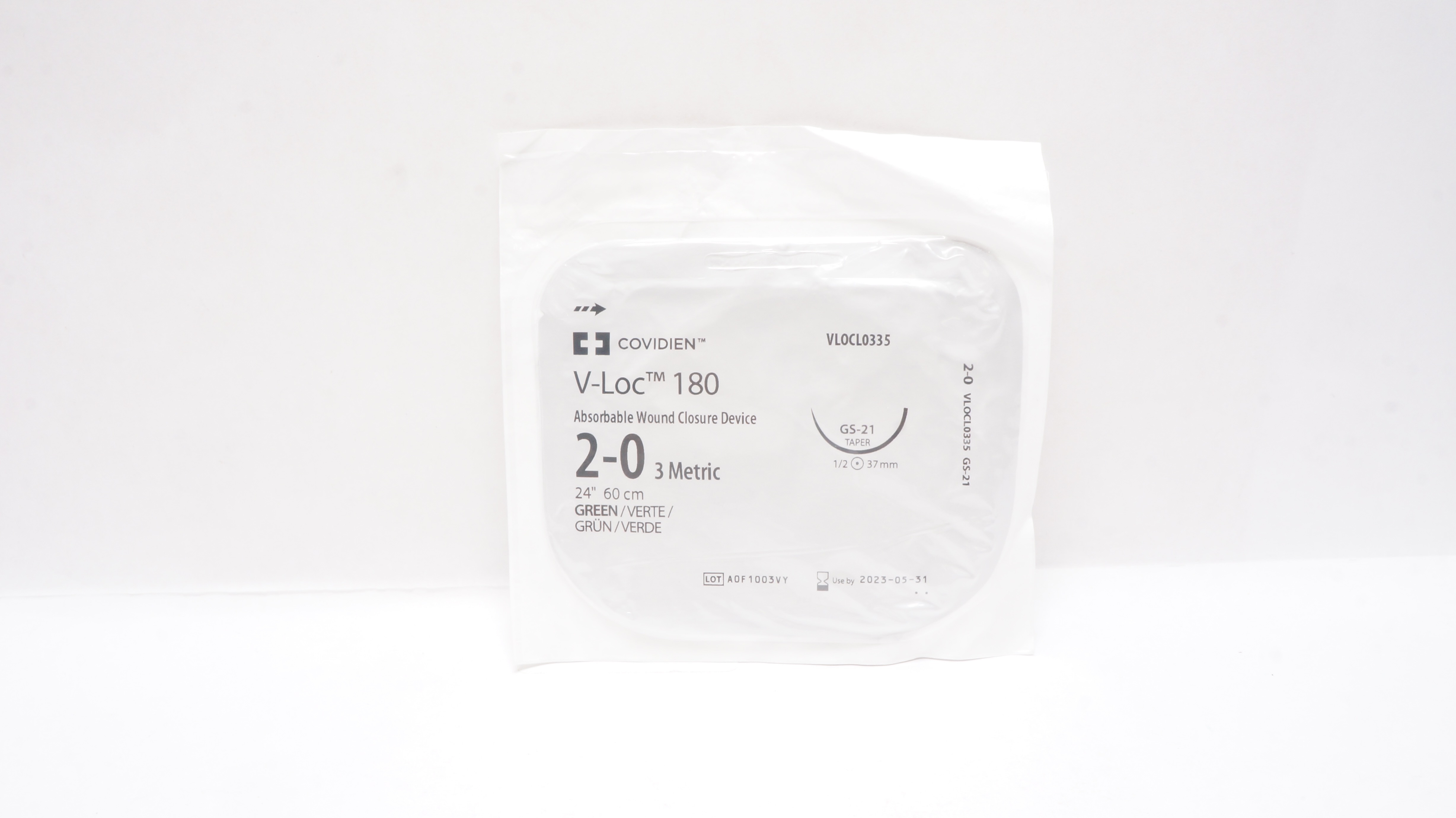 Covidien VLOCL0335 2-0 V-Loc 180 Wound Closure Device GS-21,1/2 37mm, 24inch (x)