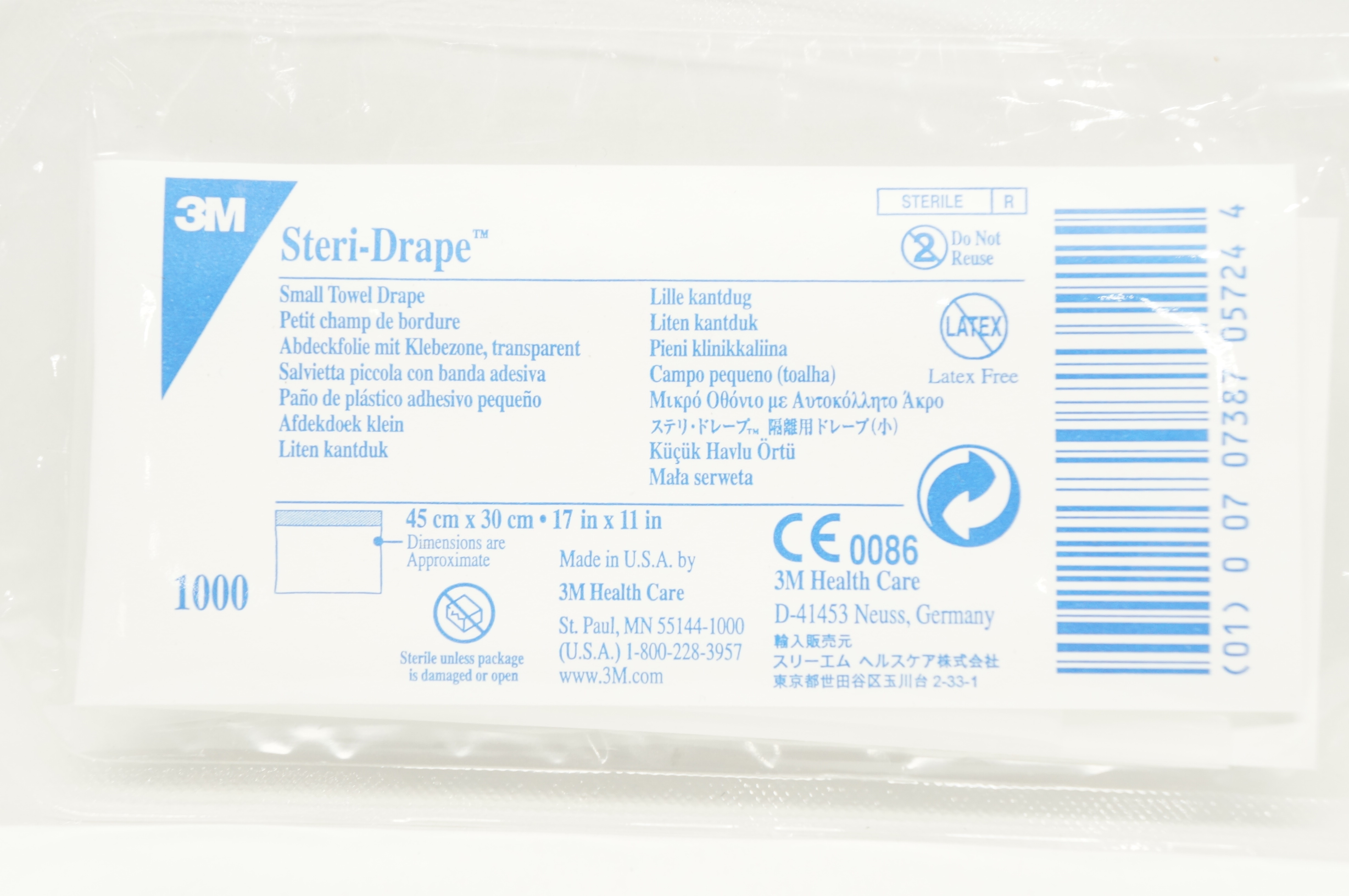 3M 1000 Steri-Drape Small Towel Drape 17 inch x 11 inch