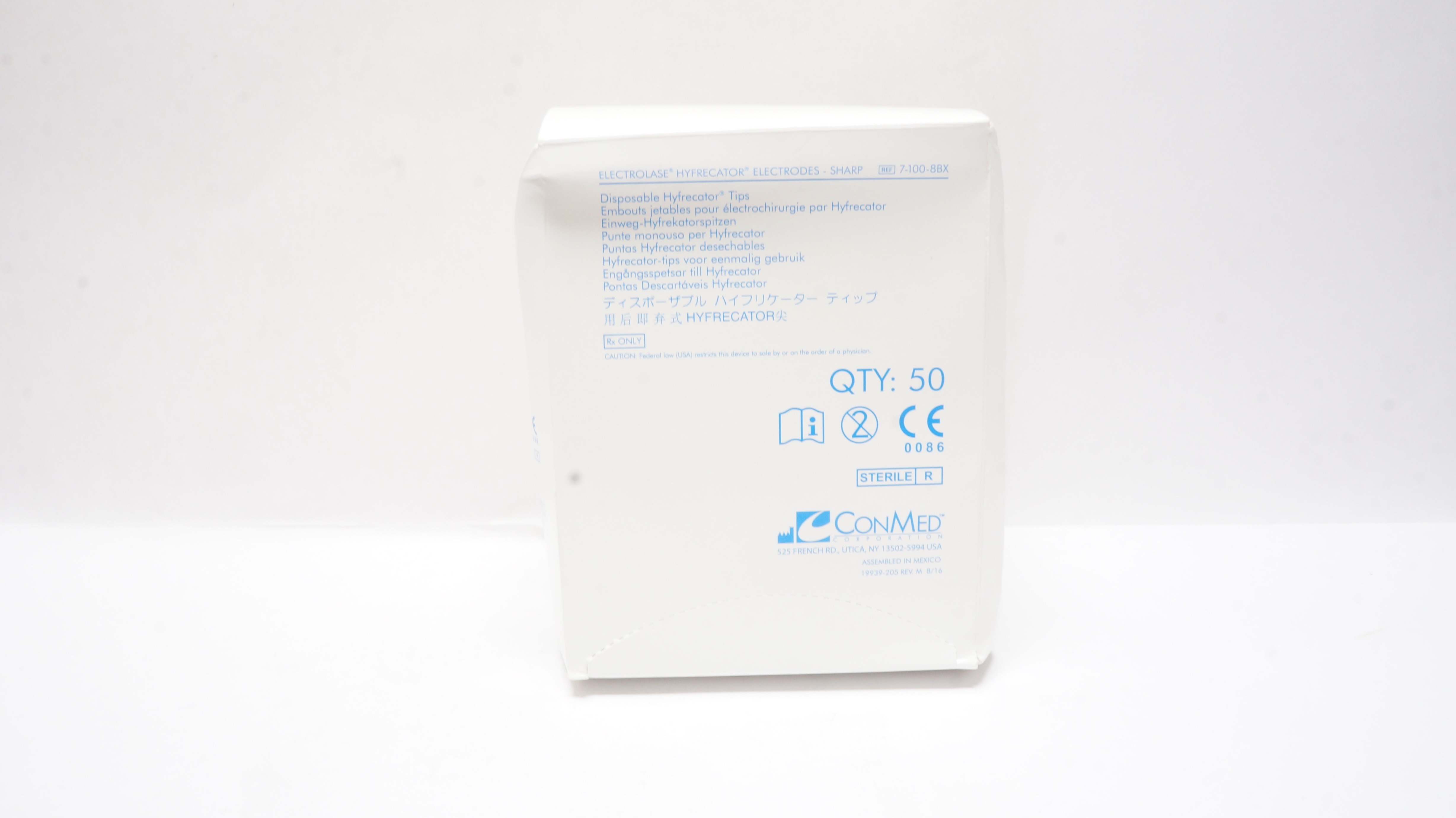 ConMed 7-100-8BX Electrolase Hyfrecator Electrodes Sharp Disp. Tips - Box of 43