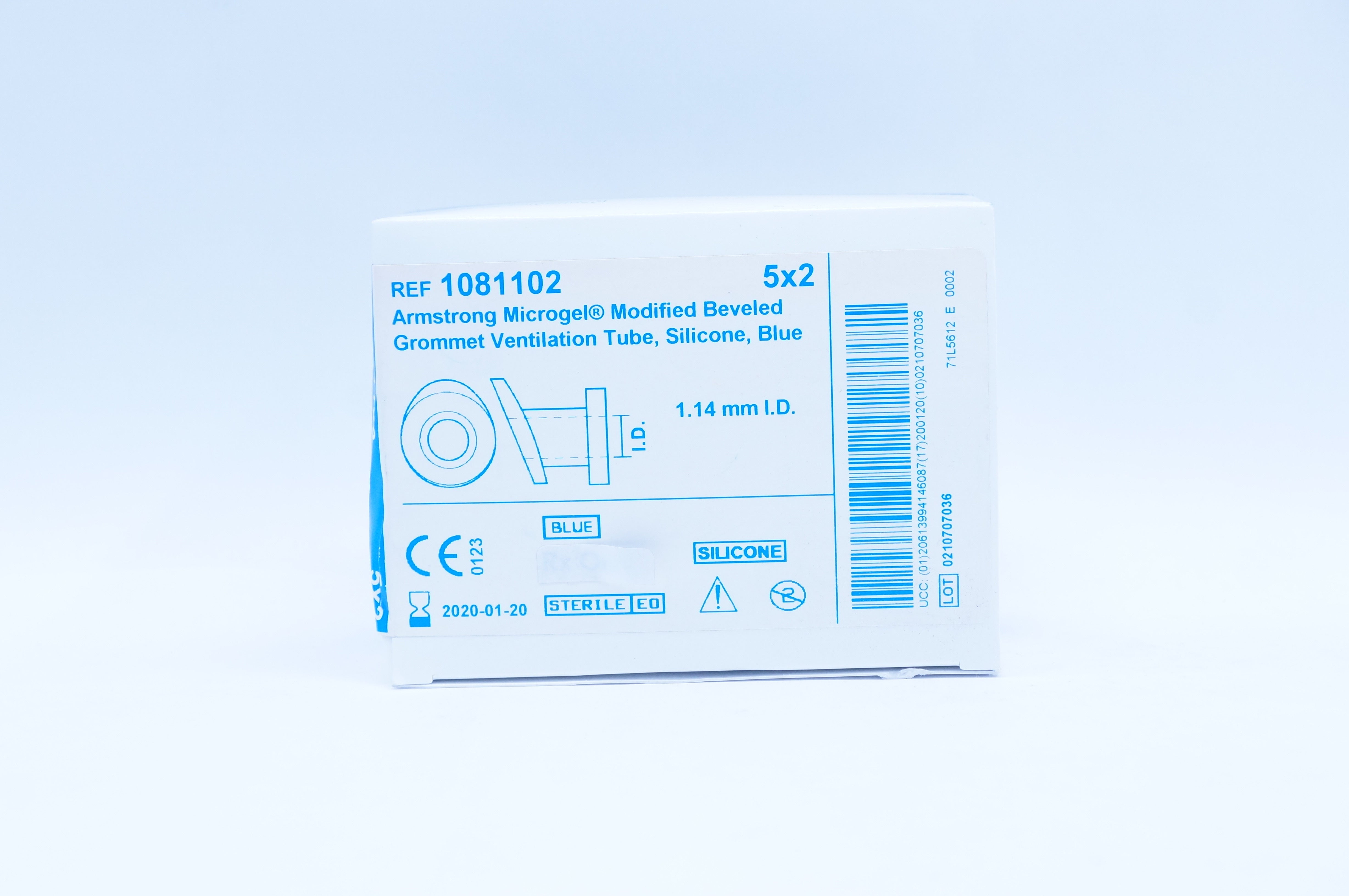 Medtronic 1081102 Modified Beveled Grommet Ventilation Tube 5 x 2 1.14mm ID (x)