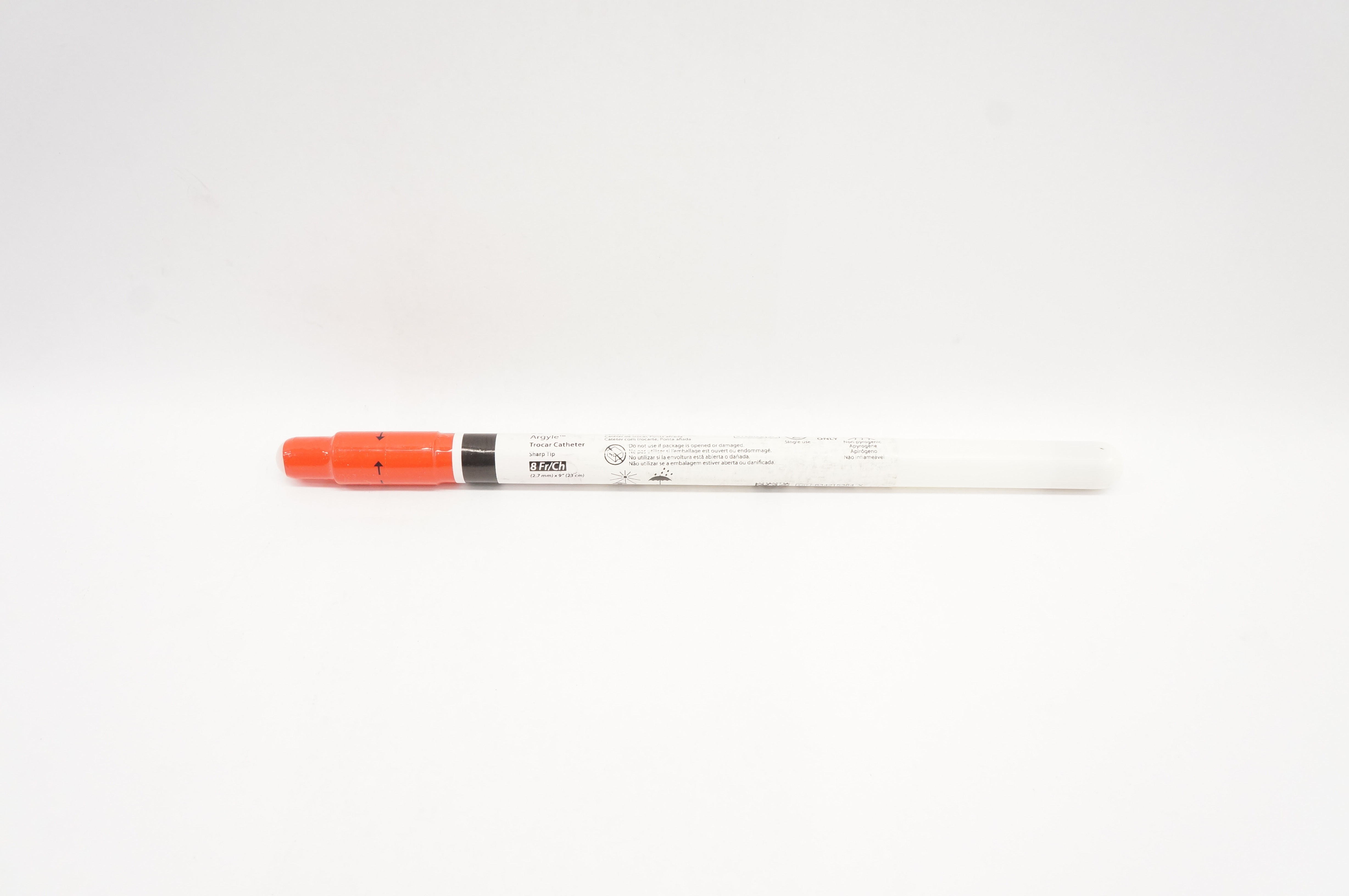 Covidien 8888560805 Argyle Trocar Cath. Sharp Tip, 8 Fr x 9 inch (x)