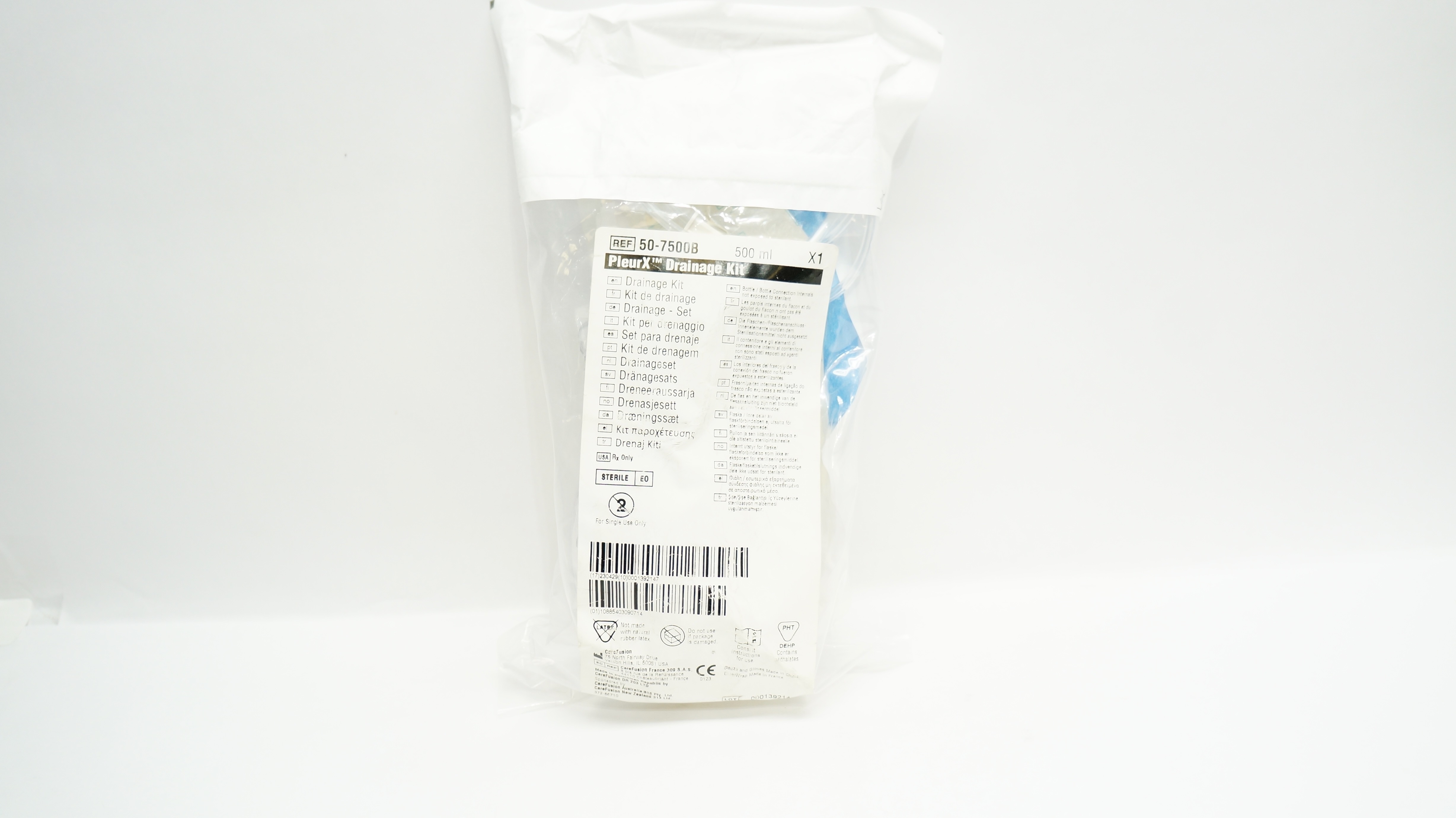 CareFusion 50-7500B PleurX Drainage Kit 500 ml (x)