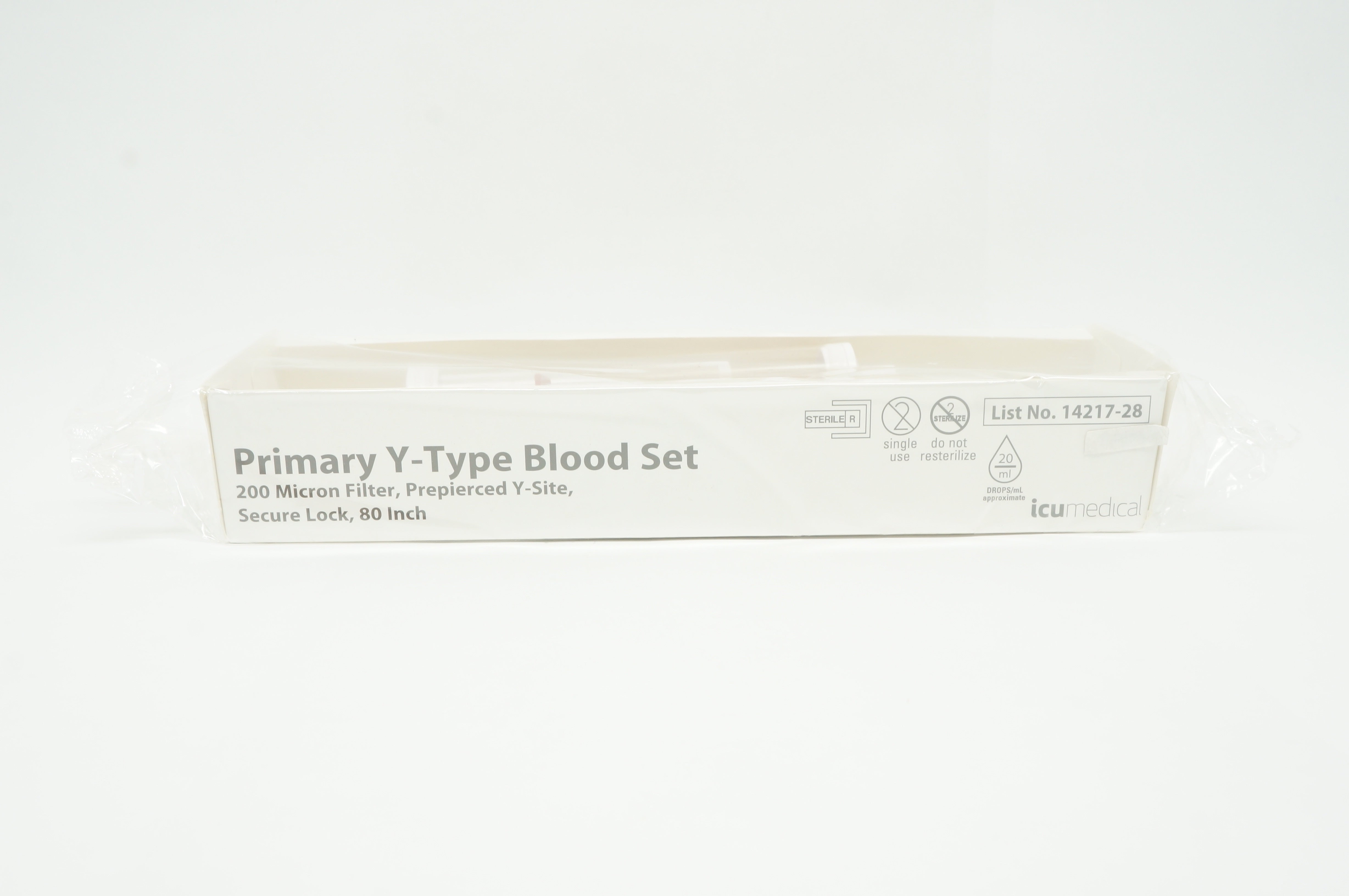 ICU Medical 14217-28 Primary Y-Type Blood Set  80 inch 20drops/ml