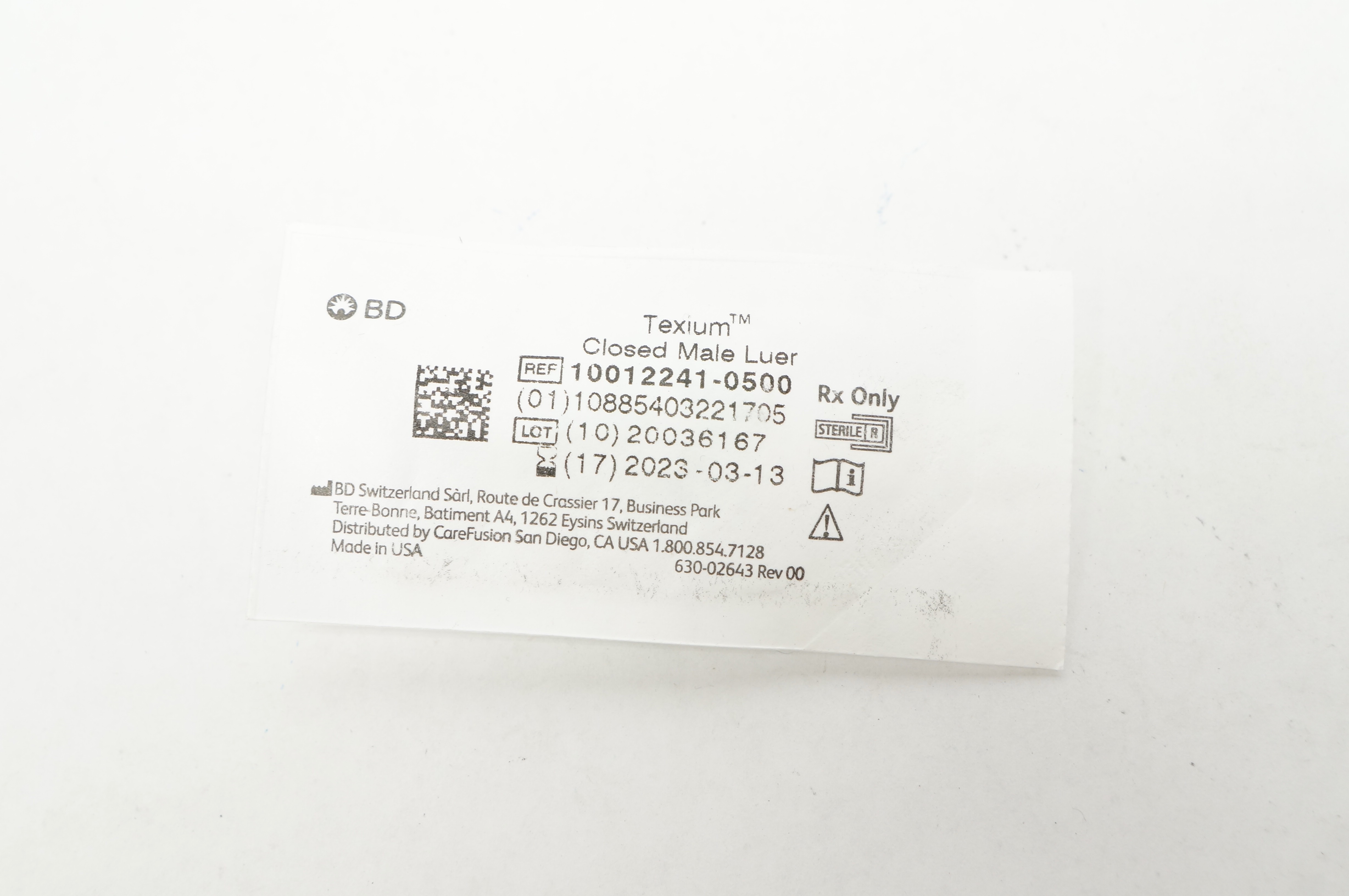 BD 10012241-0500 Texium Closed Male Luer