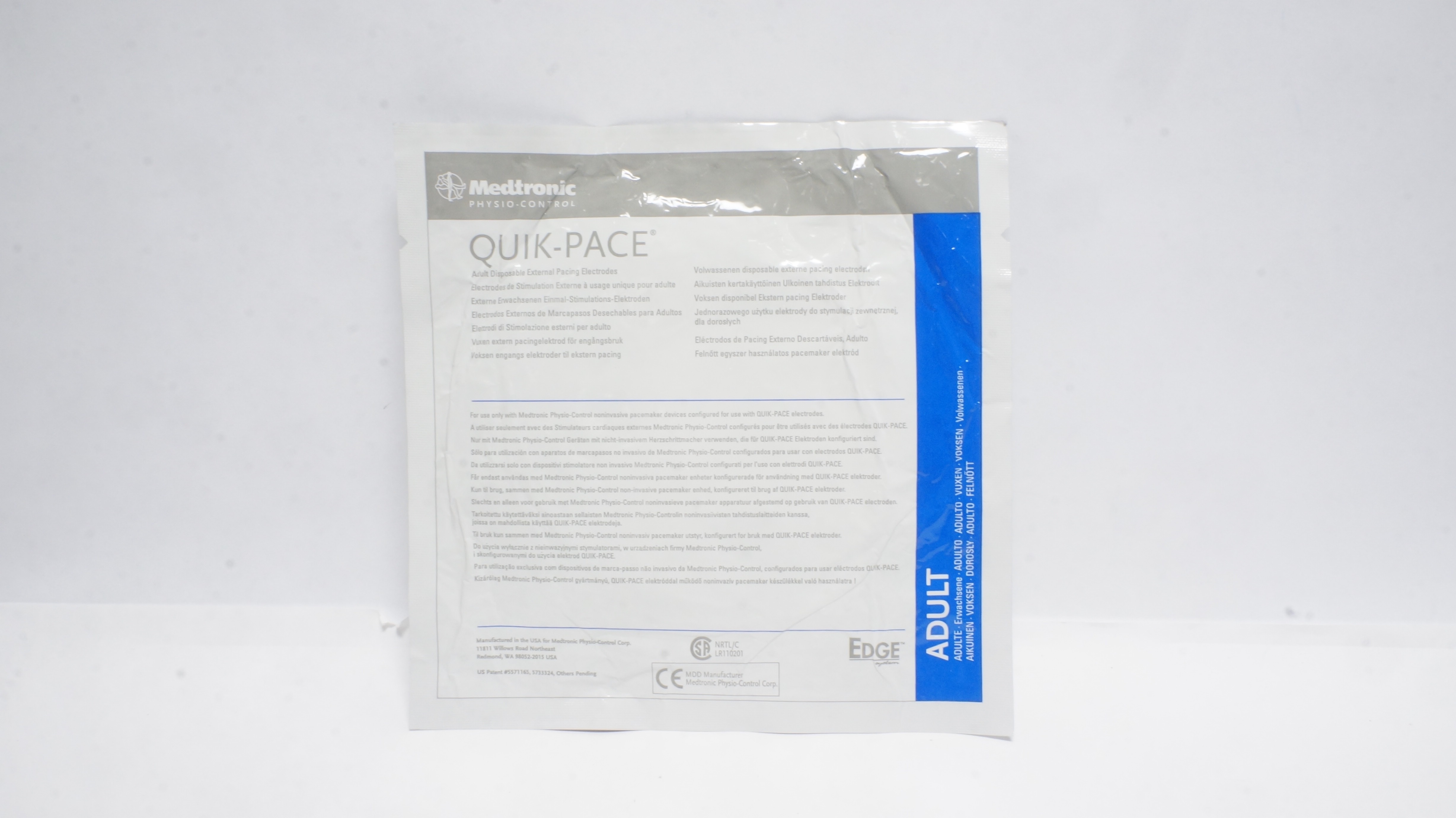Medtronic 3012752-000 Quik-Pace Adukt Disposable External Pacing Electrodes (x)