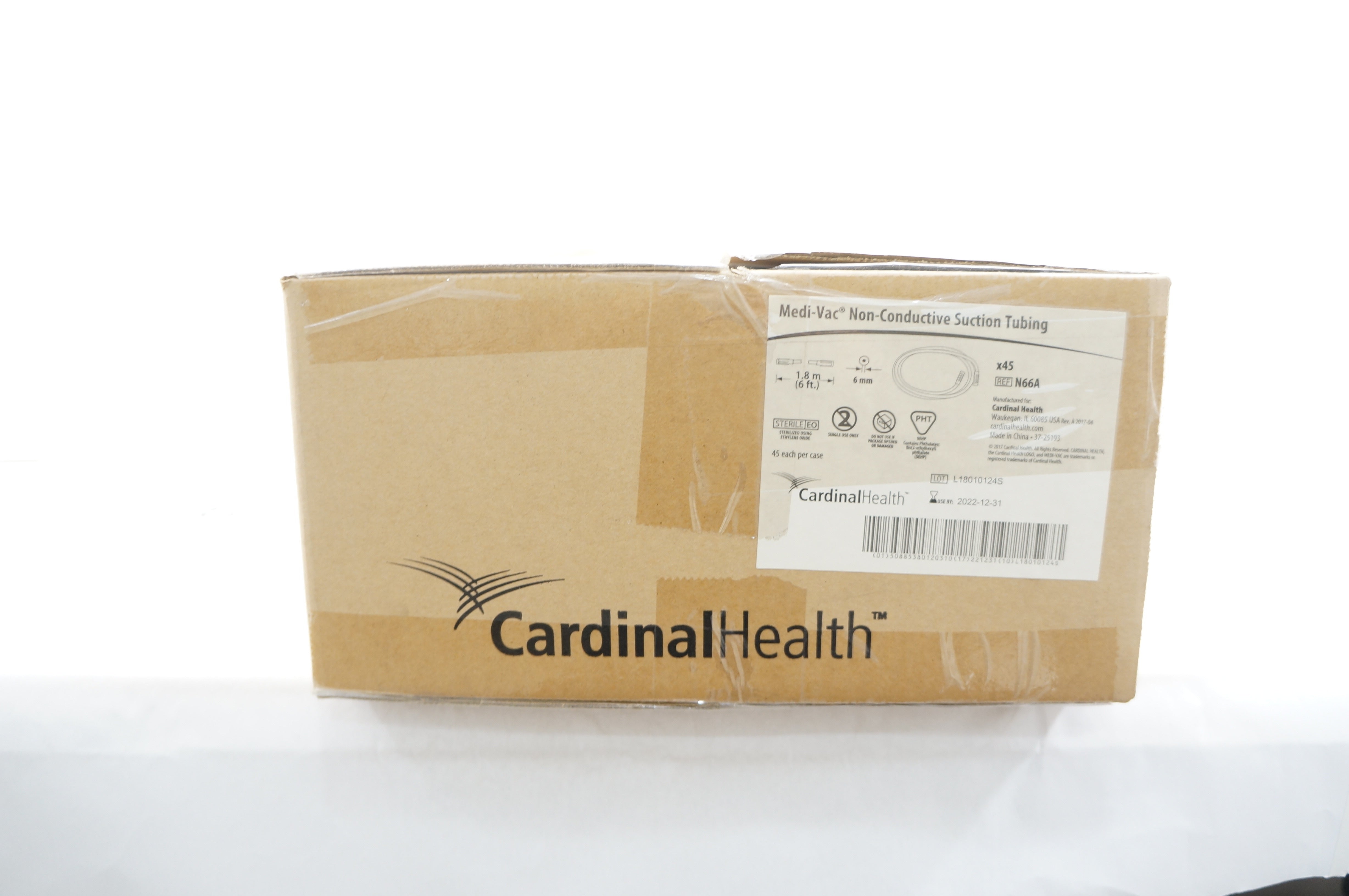 Cardinal Health N66A Medi-Vac Non-Conductive Suction Tubing 6mmx1.8m -Case of 45