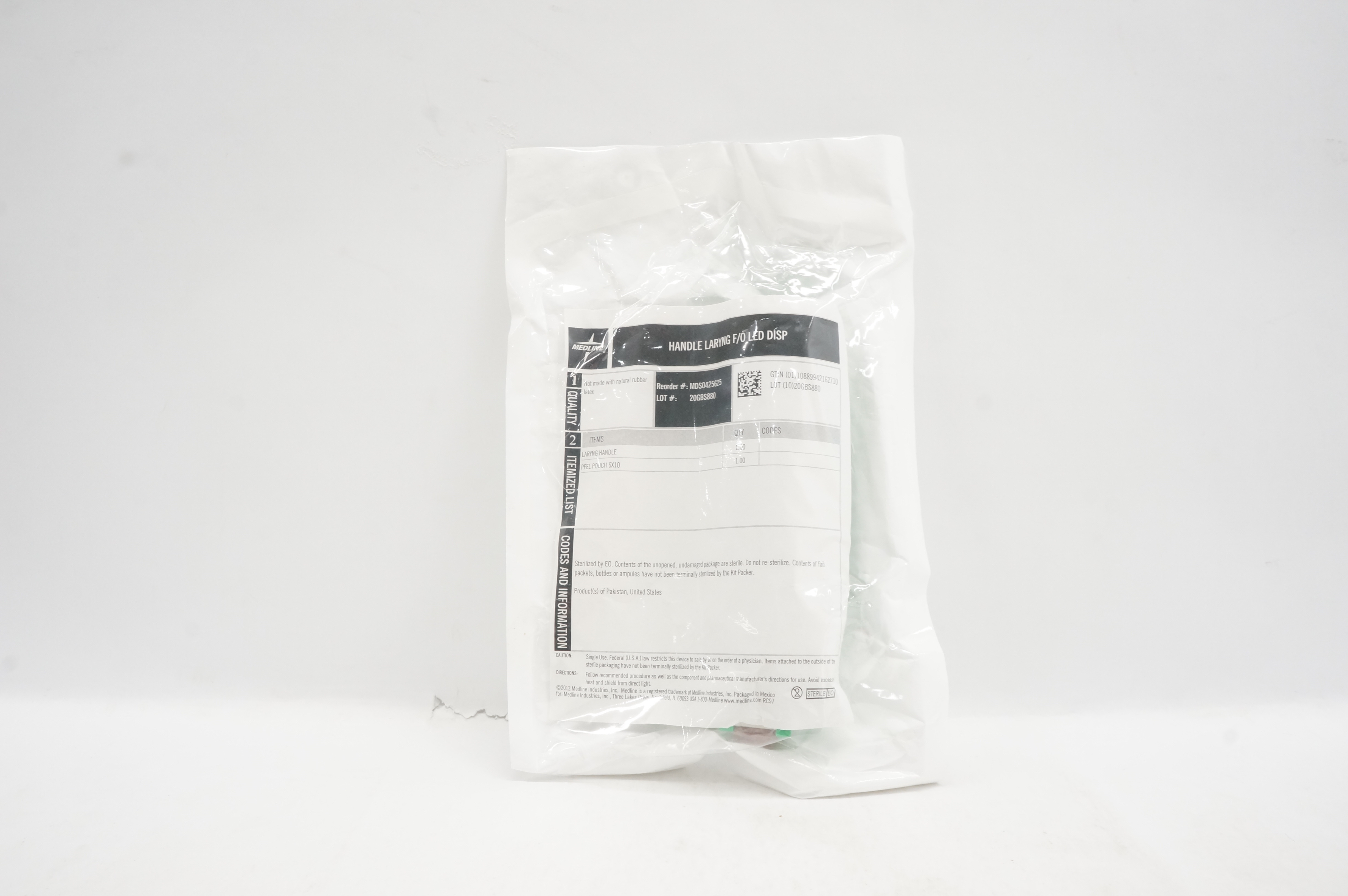 Medline MDS0425625 Handle Laryng F/O Led Disp