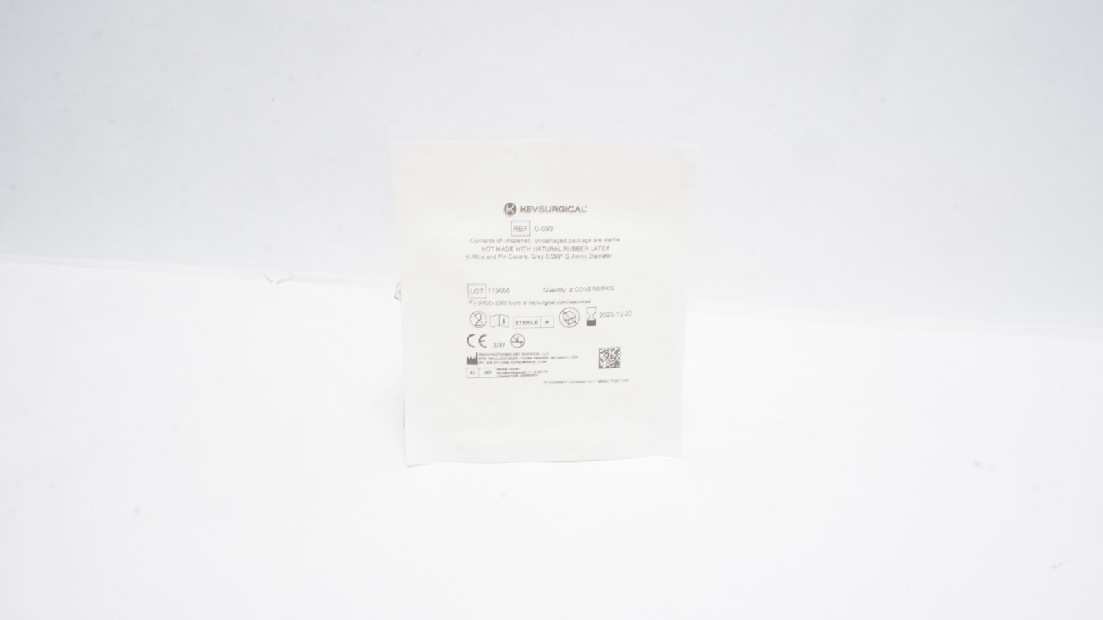 Key Surgical C-093 K-Wire and Pin Covers 0.093" (2.4mm) Gray - Pack of 2