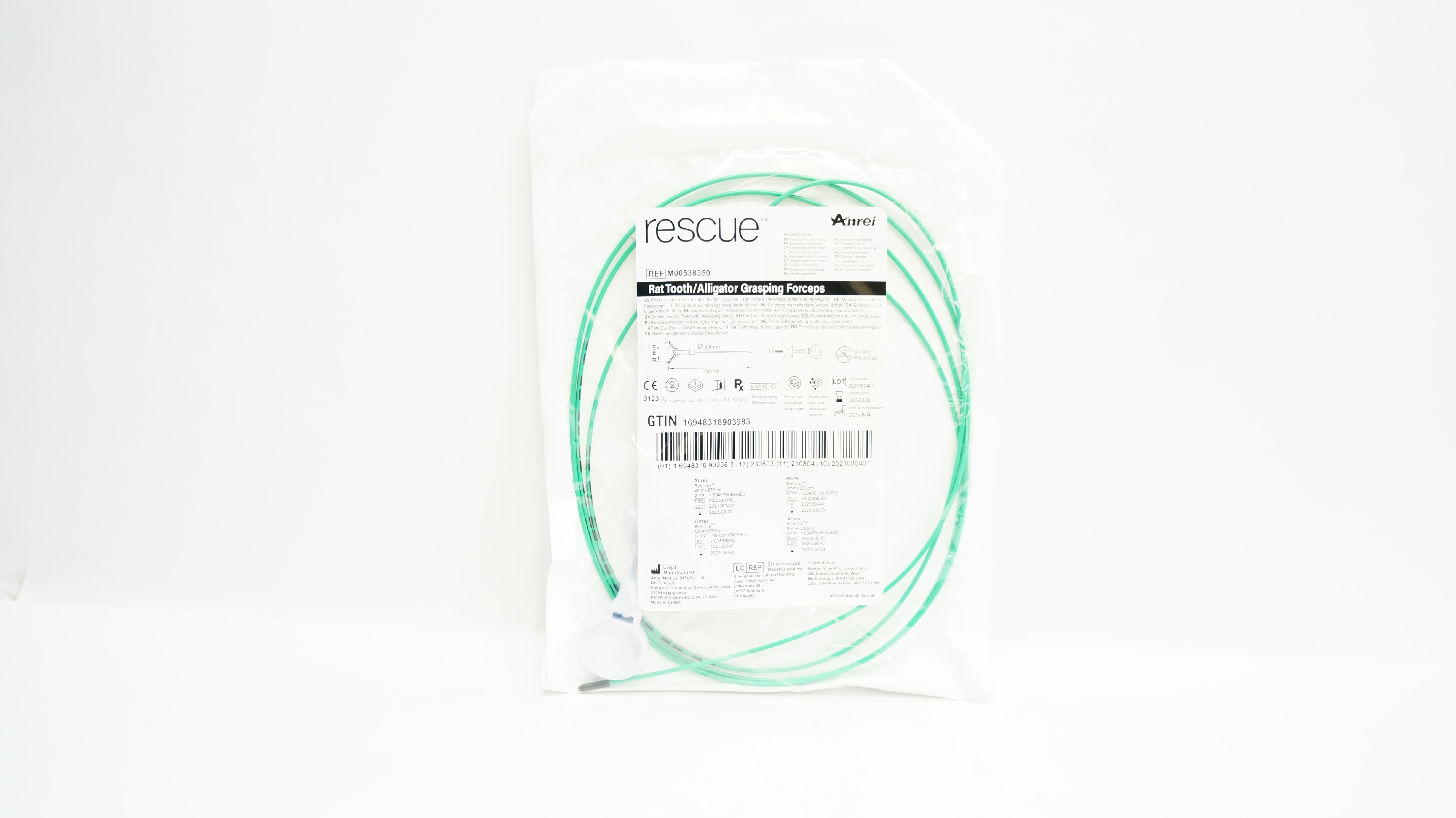 Anrei M00538350 Rescue Rat Tooth/Alligator Grasping Forceps 2.4mm x 230cm (x)