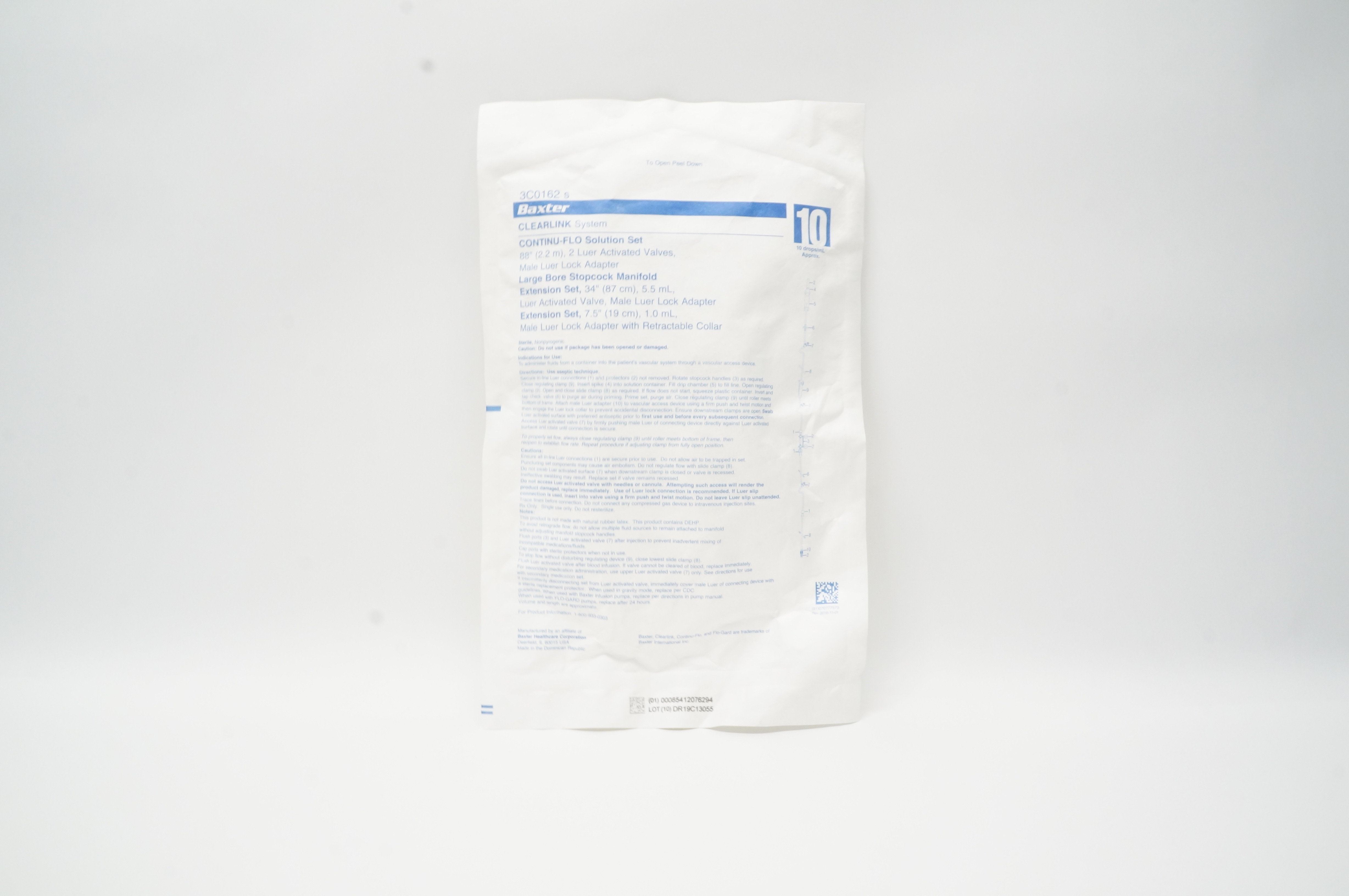 Baxter 3C0162 s Clearlink System Continu-Flo Solution Set 10 drops/mL