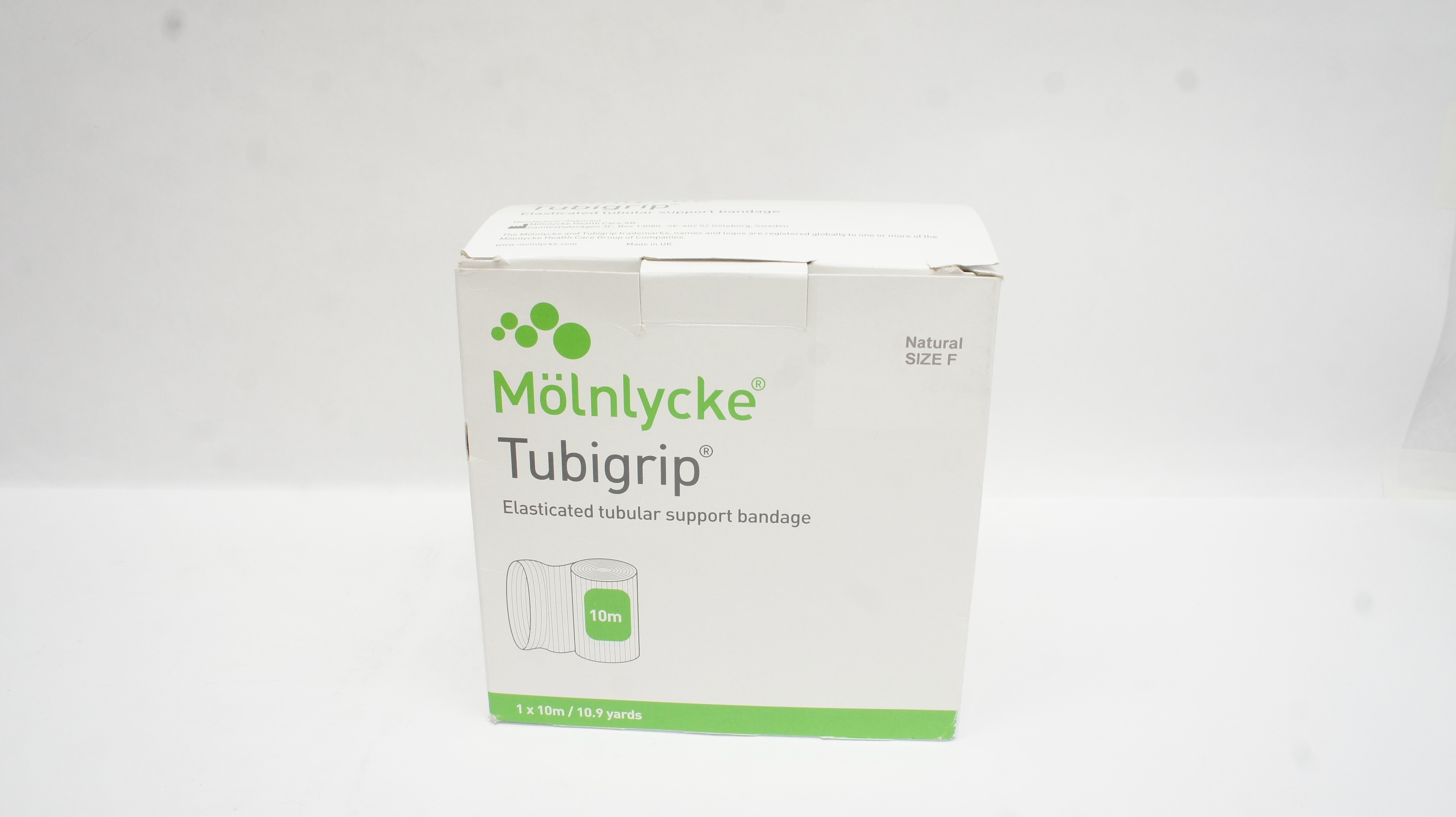 Molnlycke 1438 Tubigrip Elasticated Tubular Support Bandage 1x10m/10.9yds Size F
