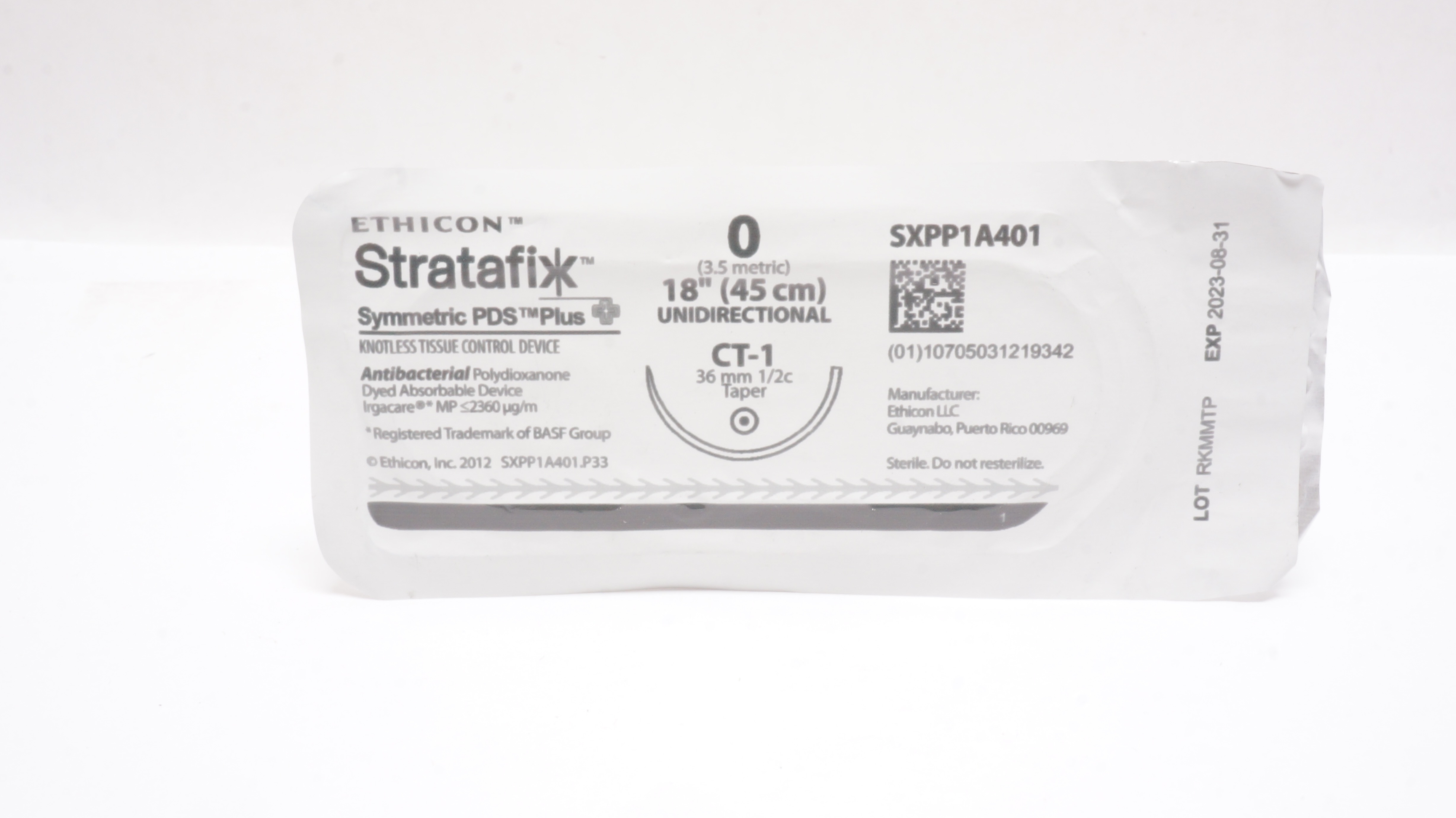 Ethicon SXPP1A401 0 Symmetric PDS Plus CT-1 36mm 1/2c Taper 18inch