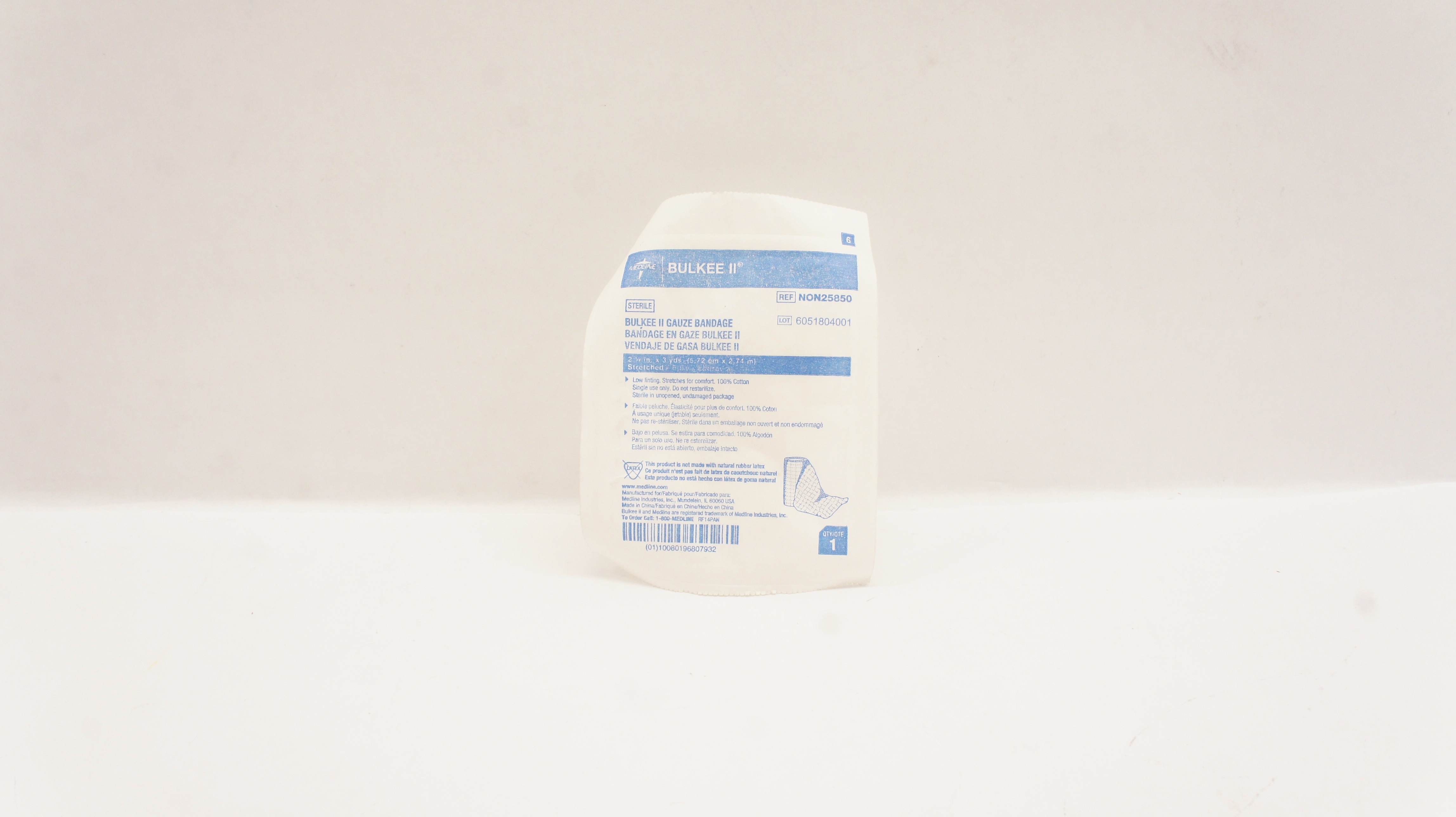 Medline NON25850 Bulkee II Gauze Bandage, 100% Cotton 2-1/4inch x 3yds