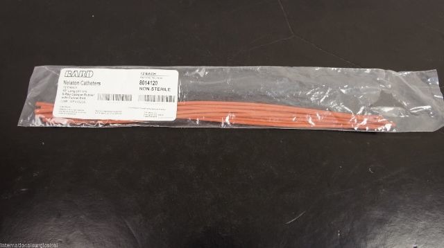 Bard 8014120 Nelaton Caths 12Fr 16” X-Ray Opaque Rubber w/Funnel End ~ Pack of 8