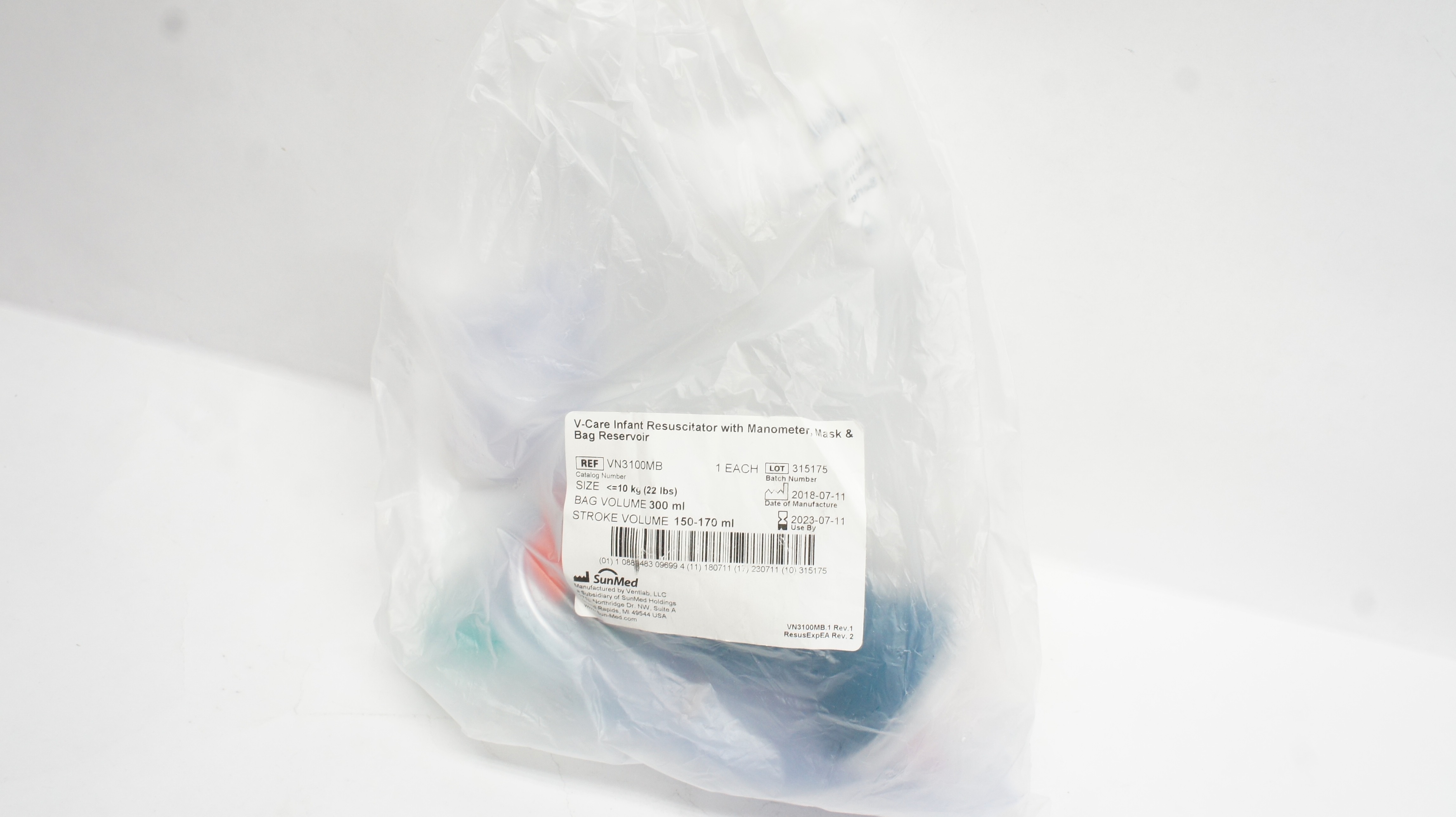 SunMed VN3100MB V-Care Infant Resuscitator  W/Monometer,Mask, & Bag Reservoir(x)