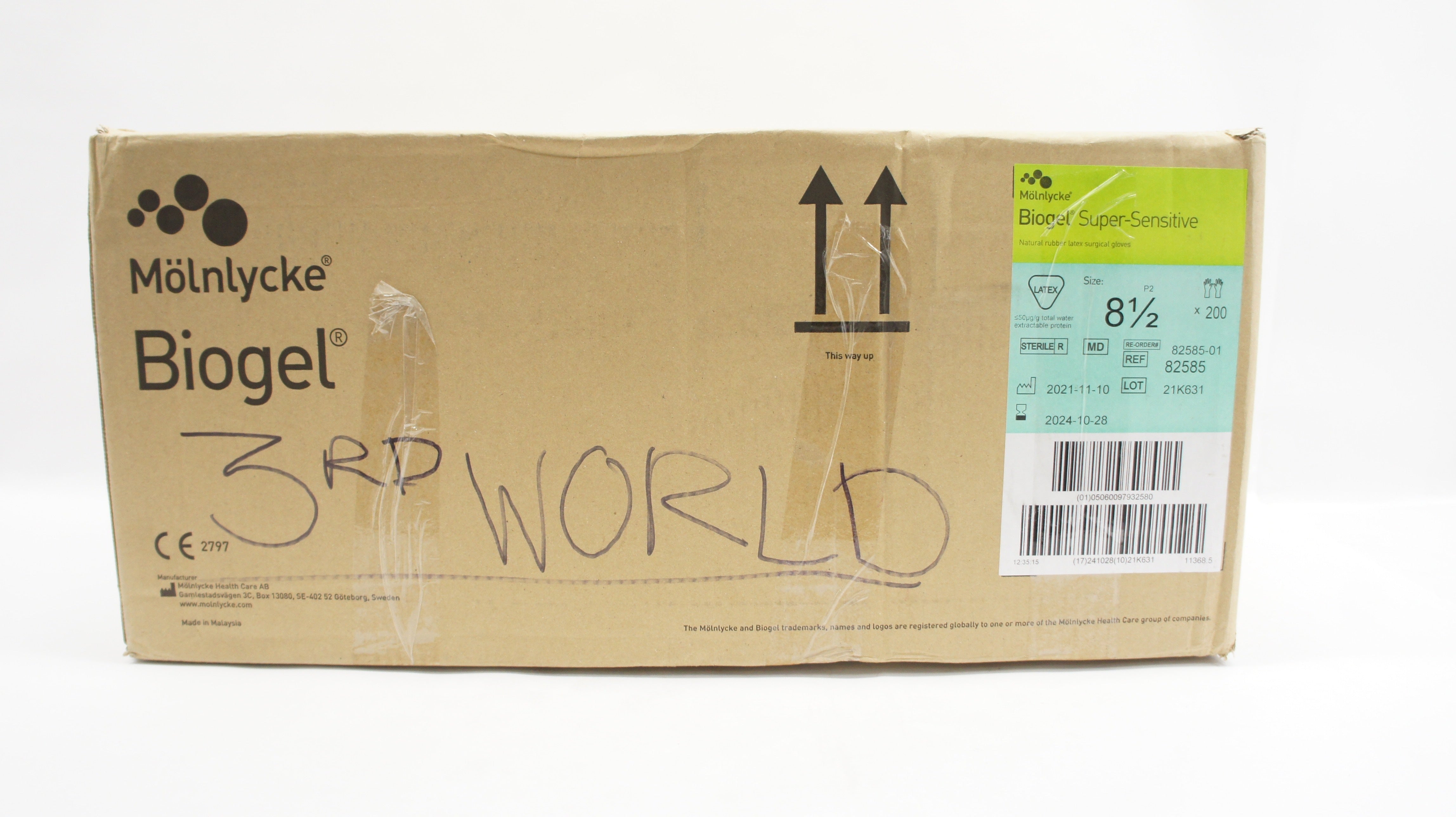 Molnlycke Health Care 82585 Biogel Super-Sensitive Gloves 8-1/2 - Case of 200