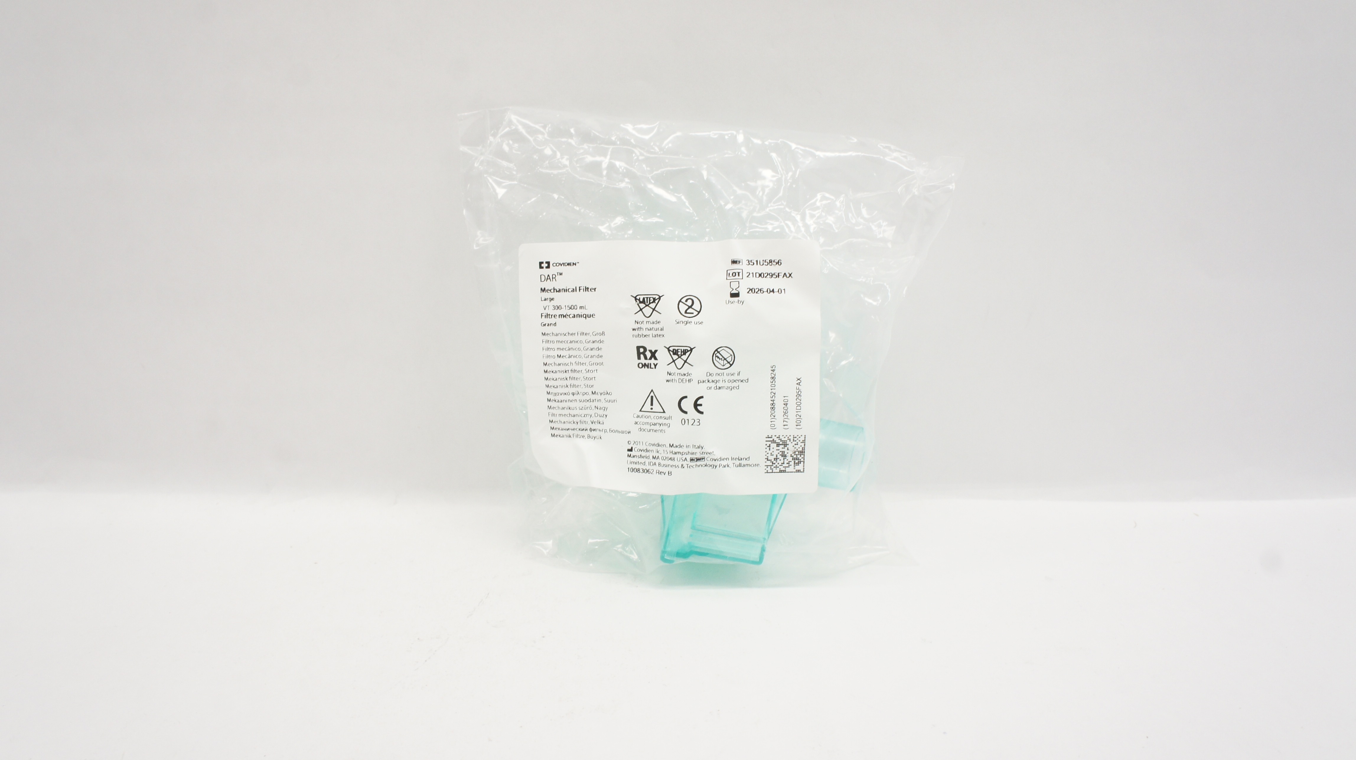 Covidien 351U5856 DAR Mechanical Filters Large VT 300-1500 ml