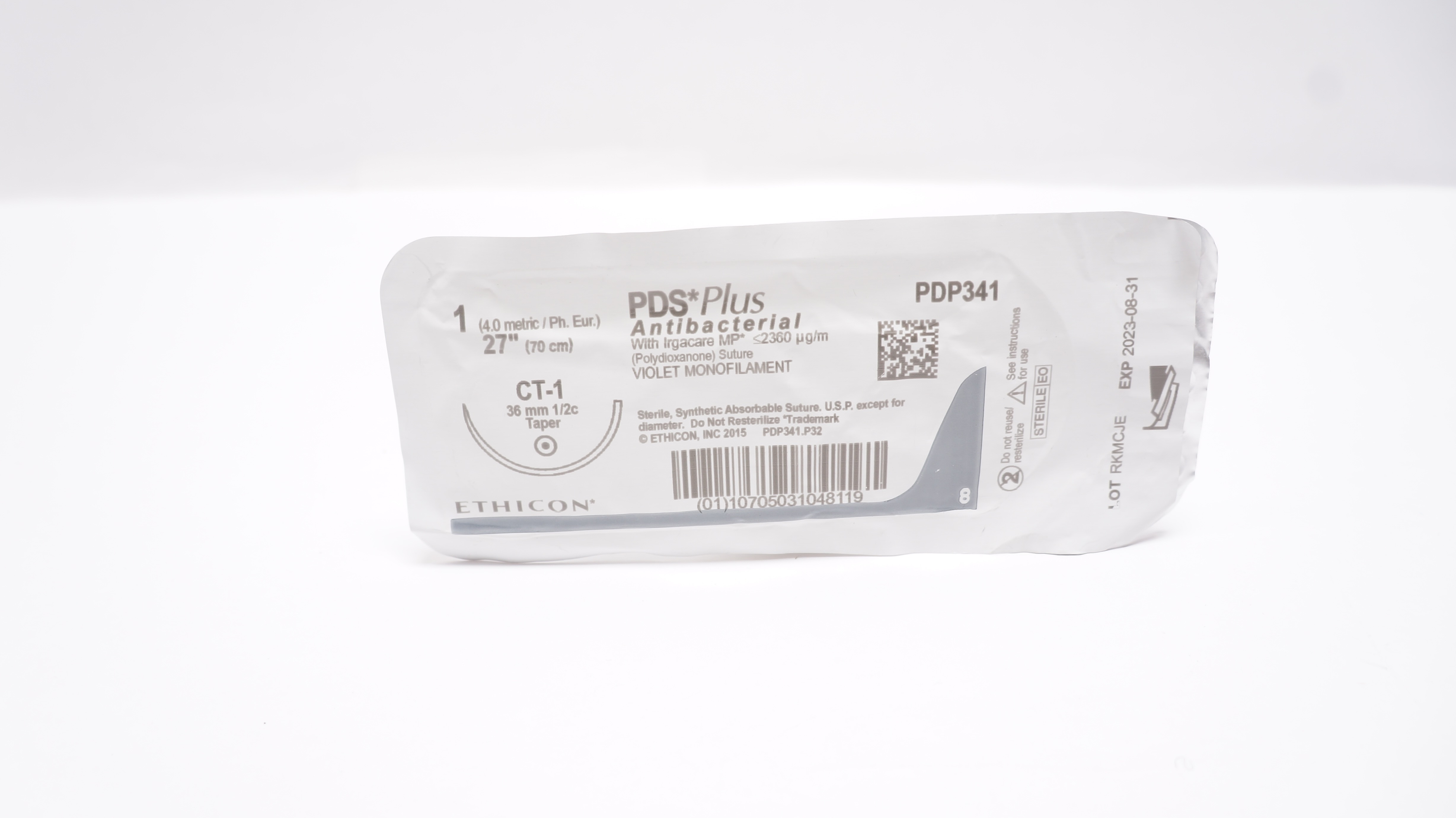 Ethicon PDP341H 1 PDS Plus Stre Monofilament CT-1 36mm 1/2c Taper, 27inch (x)