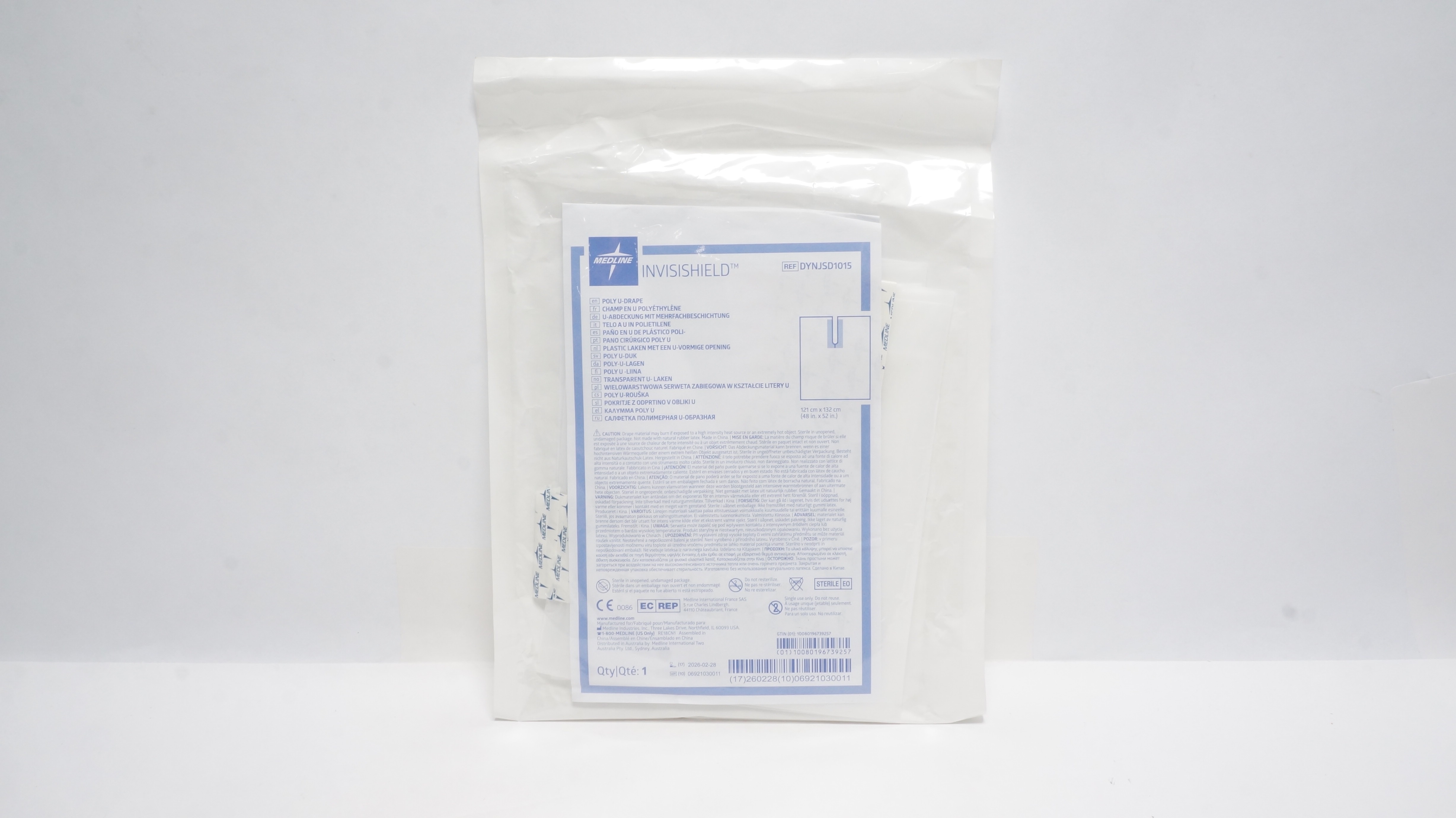 Medline DYNJSD1015 Invisishield Poly U-Drape 48inch x 52inch (x)