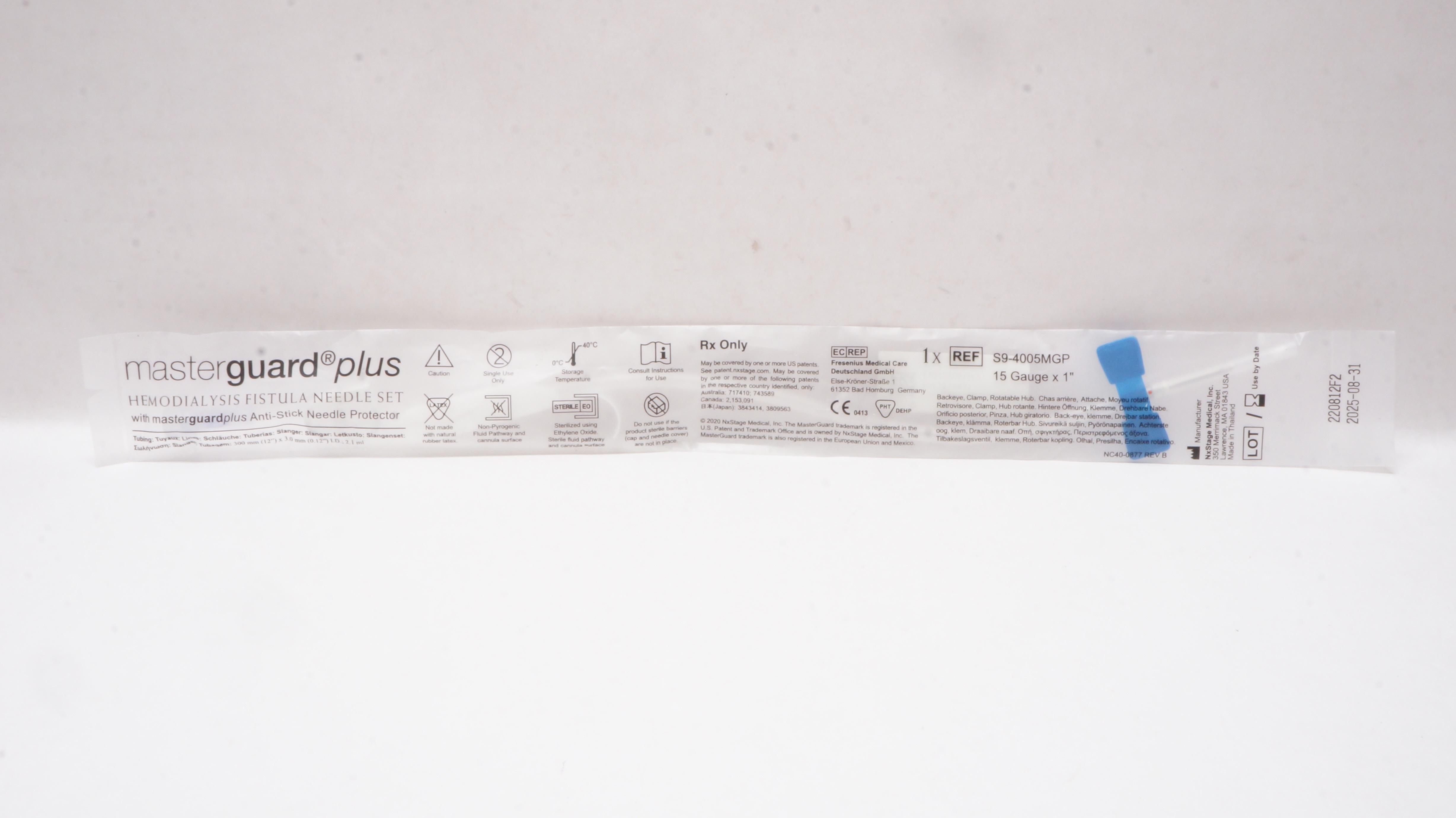 NxStage Medical S9-4005MGP MasterGuard Plus Hemodialysis Ndle Set 15Ga x 1 inch