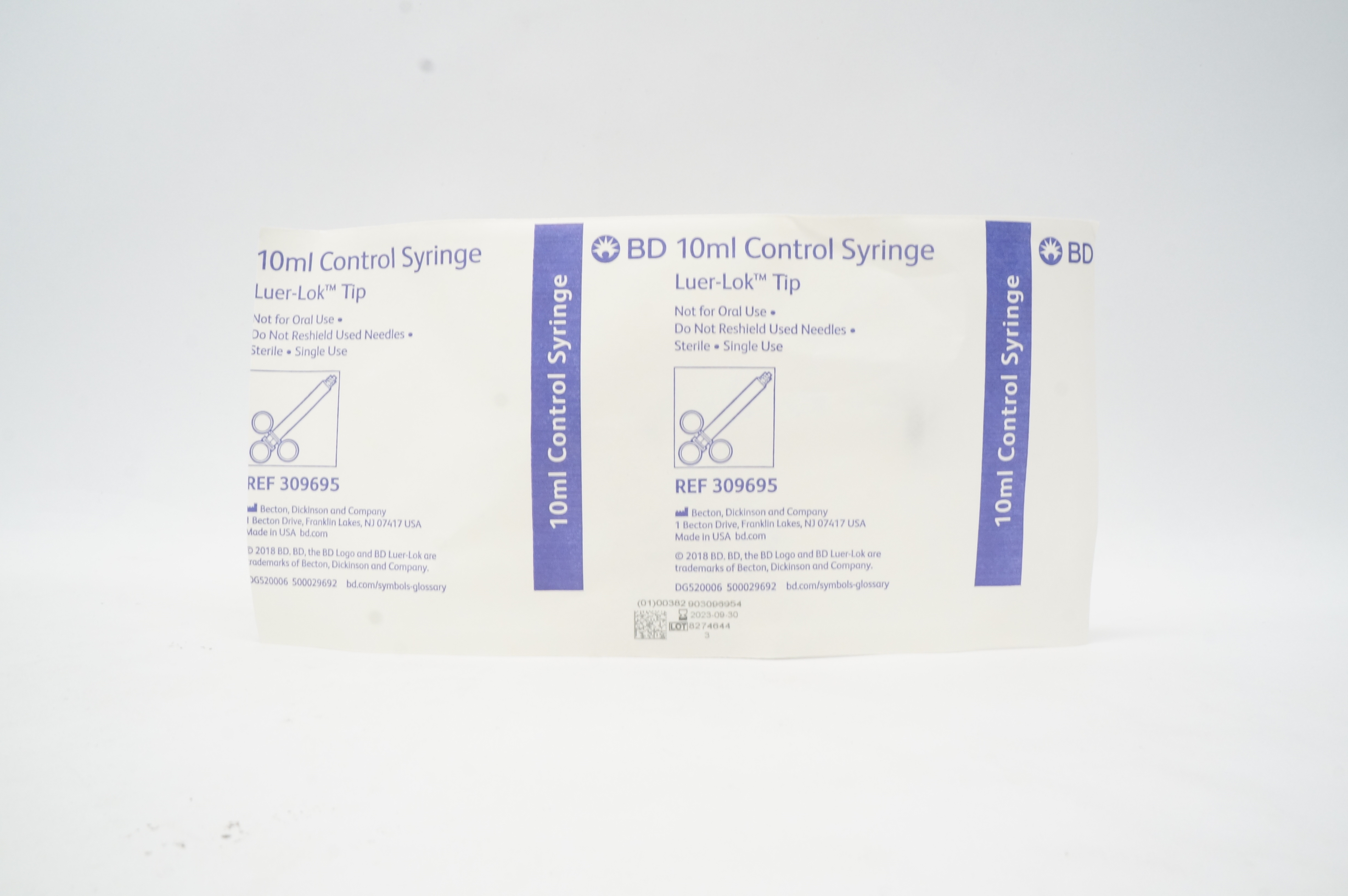 BD 309695 Luer-Lok Tip Control Syringe 10ml