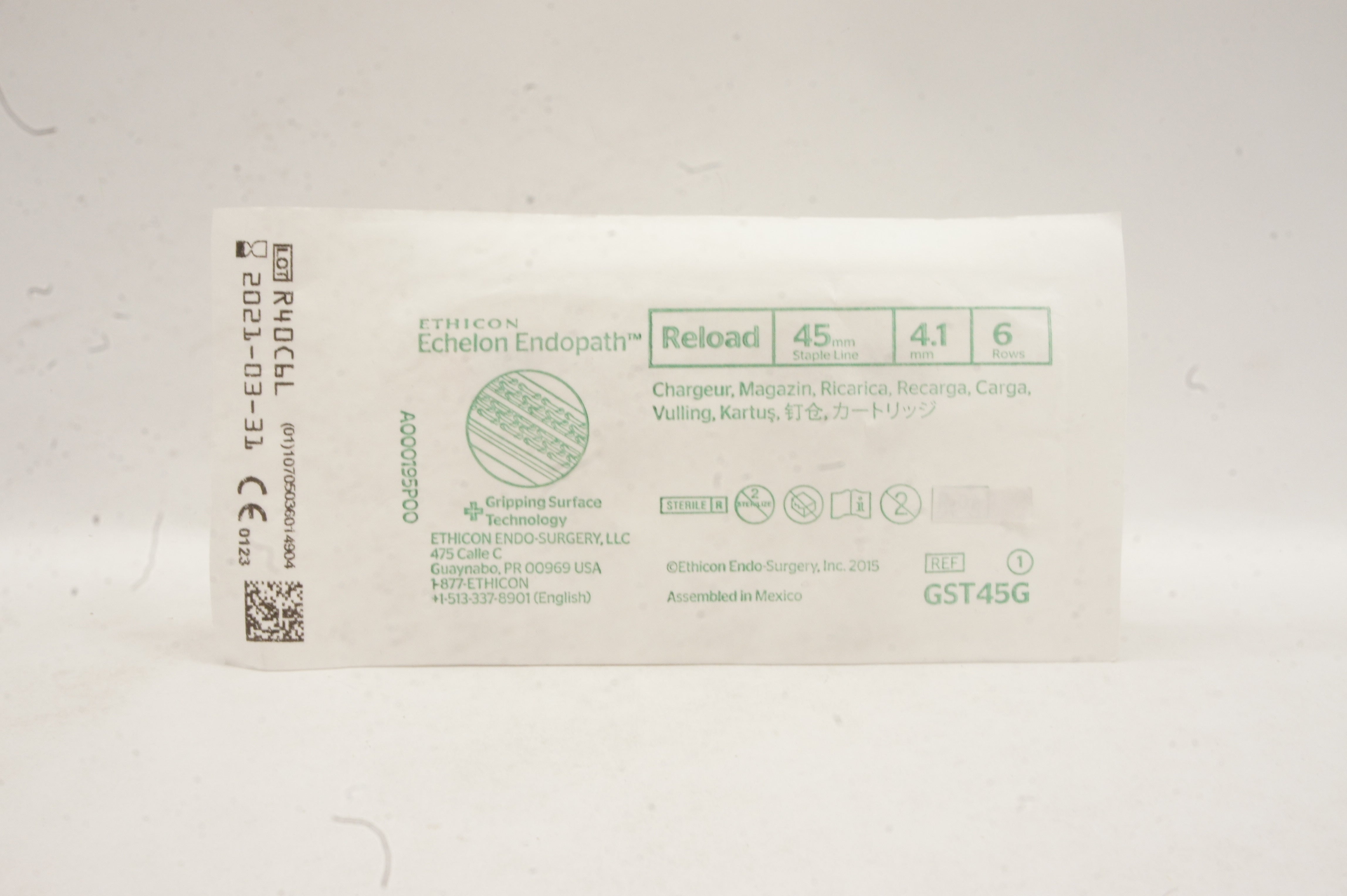 Ethicon GST45G Echelon Endopath Reload 45mm Staple Line 4.1mm 6 Rows (x)