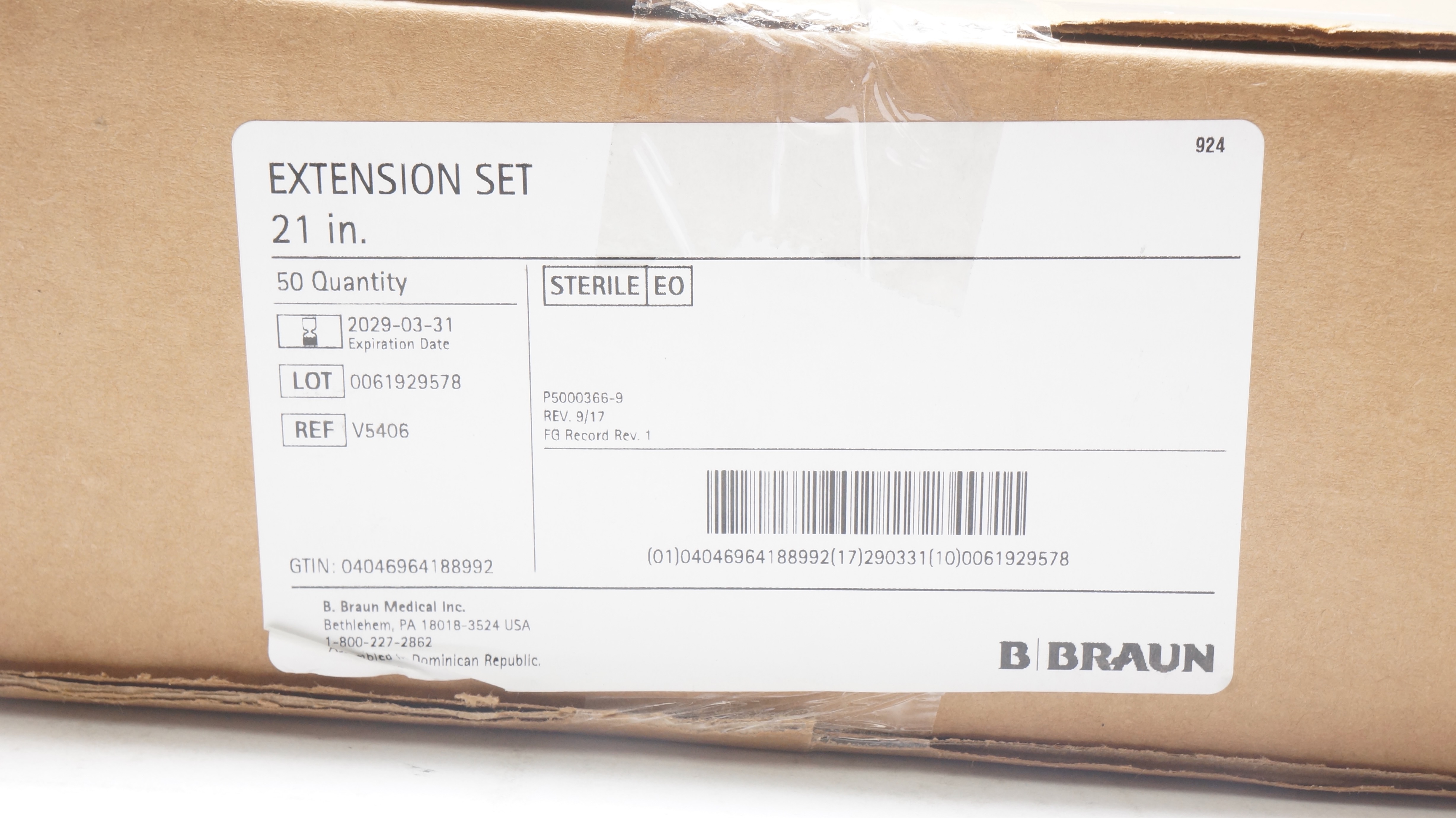 Braun V5406 Extension Set 21inch - Box of 50