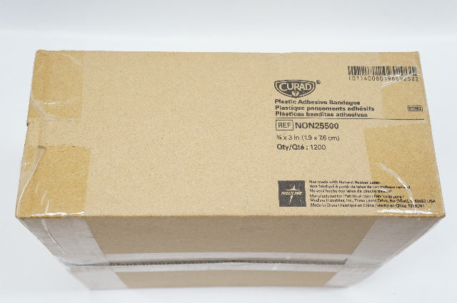 Medline NON25500 Curad Plastic Adhesive Bandages 3/4 x 3inch - Box of 1200