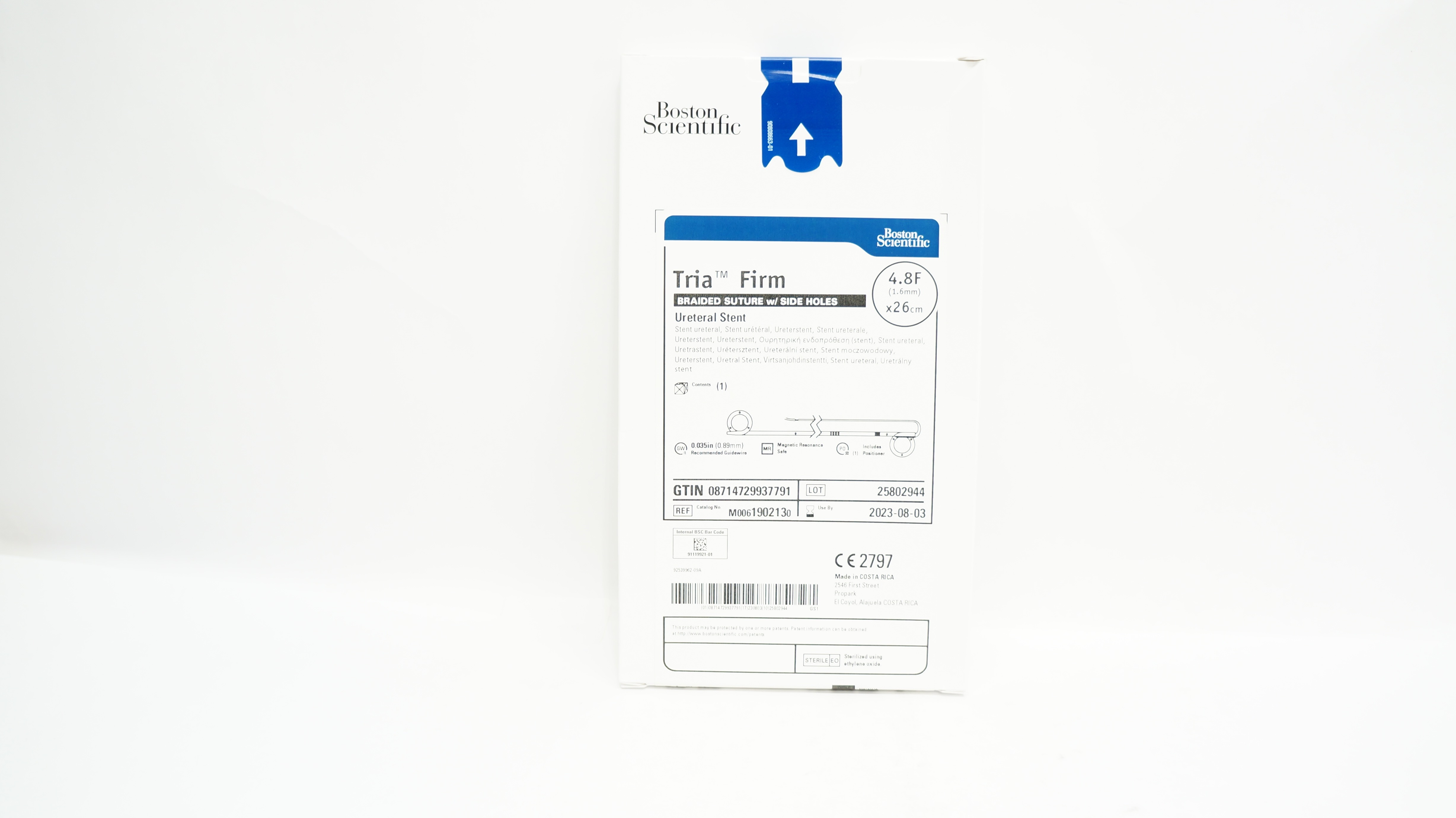 Boston Scientific 190213 Trial Firm Braided Stre Ureteral Stent 4.8F x 26cm (X)