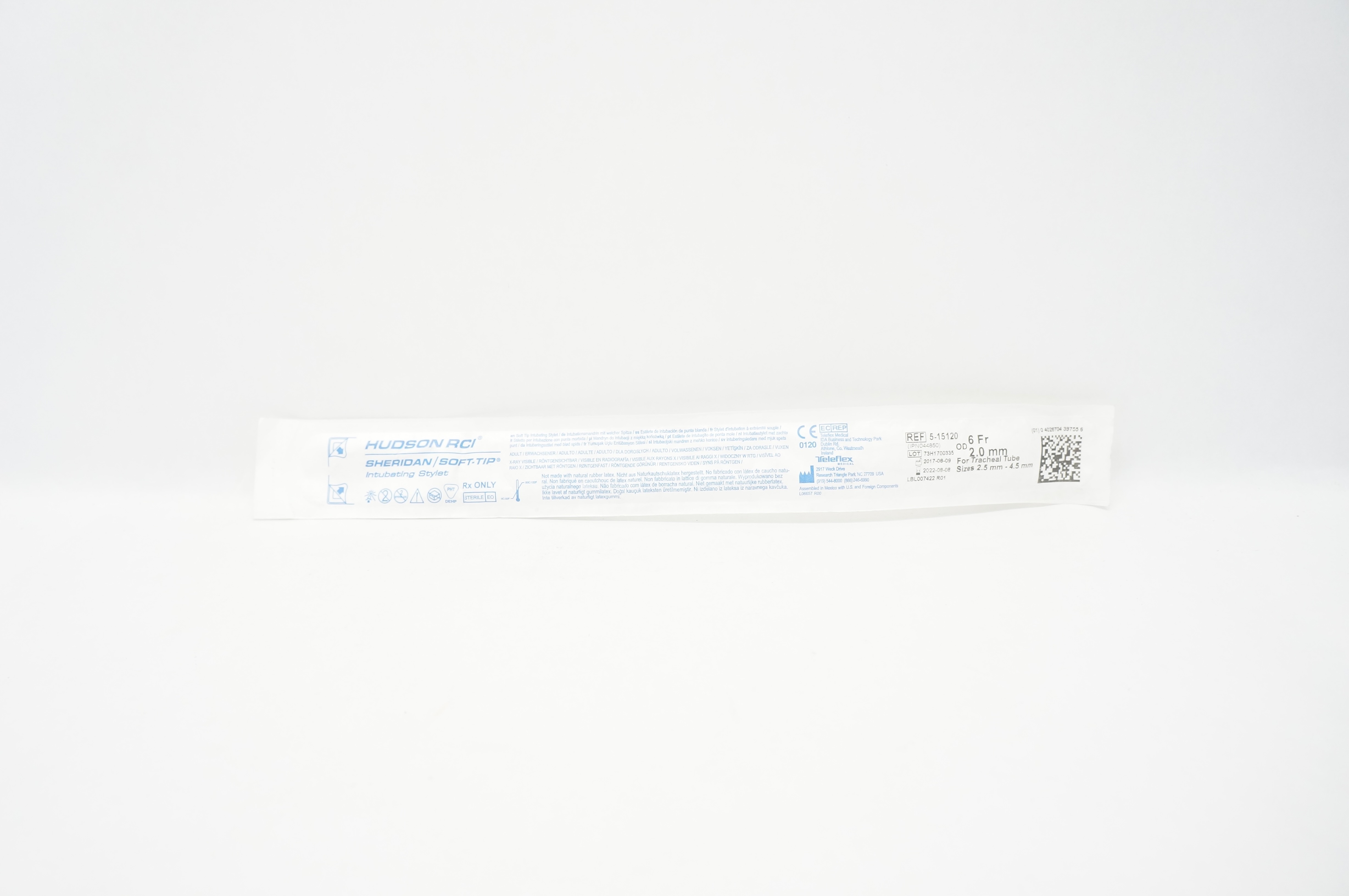 Teleflex 5-15120 Hudson RCI Sheridan/Soft-Tip Intubating Stylet 6Fr x 2.0mmOD(x)