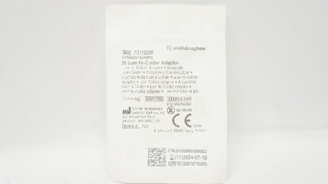 Endoscopy 7211009 Smith&Nephew Luer-to-Colder Adaptor