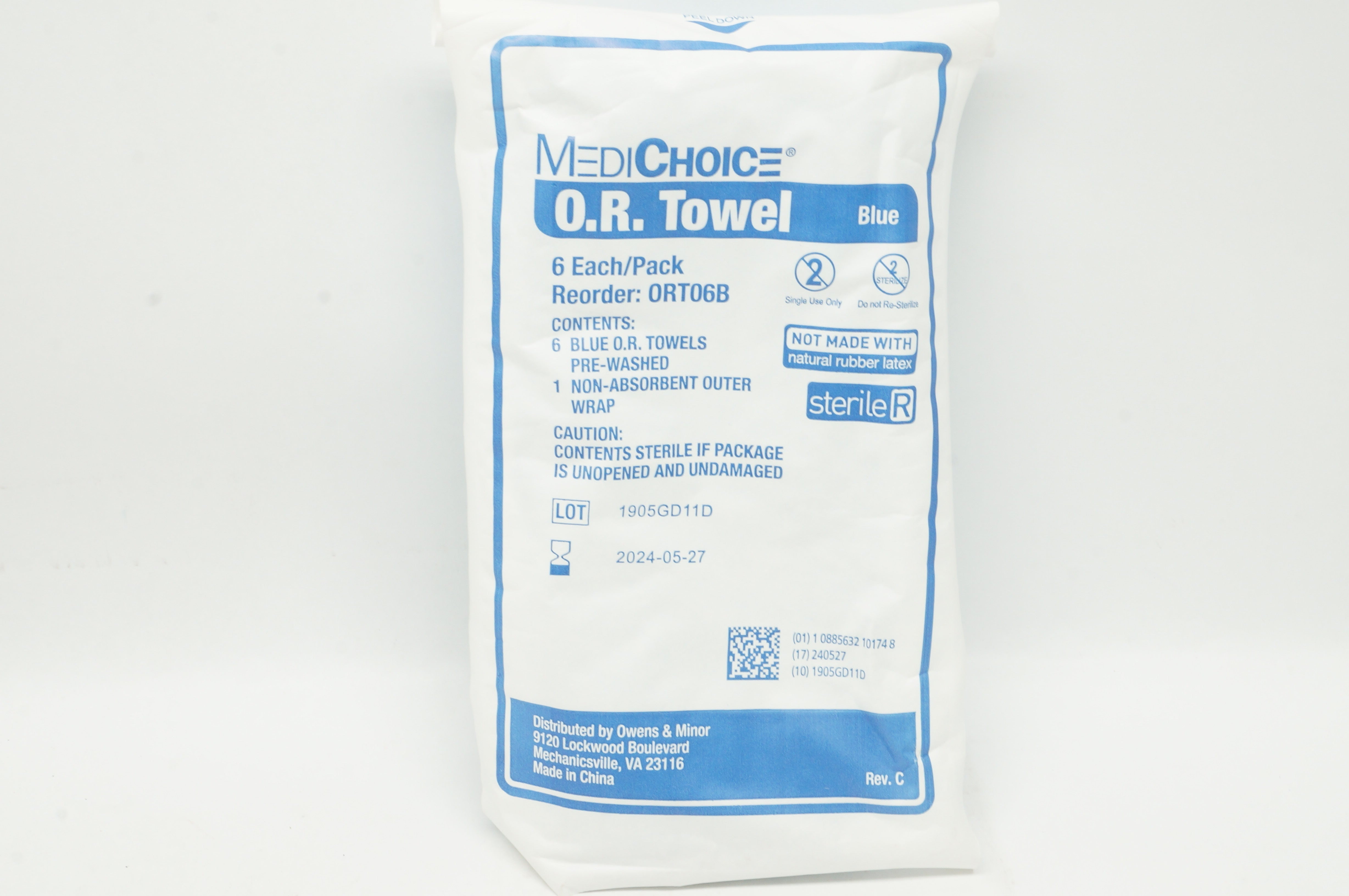 MediChoice ORT06B O.R.Towel Blue - Pack of 6