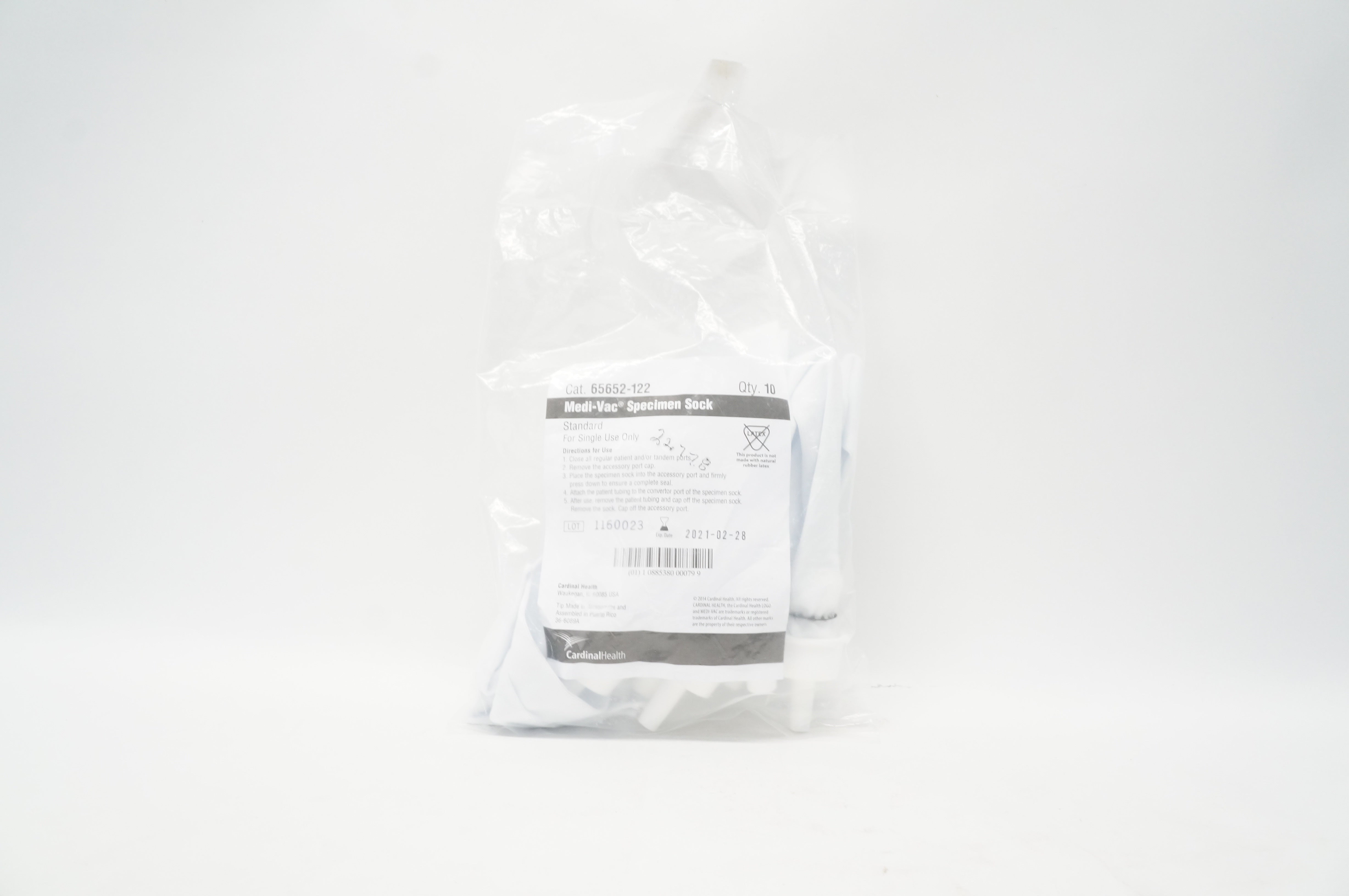 Cardinal Health 65652-122 Medi-Vac Specimen Sock - Box of 10 (x)