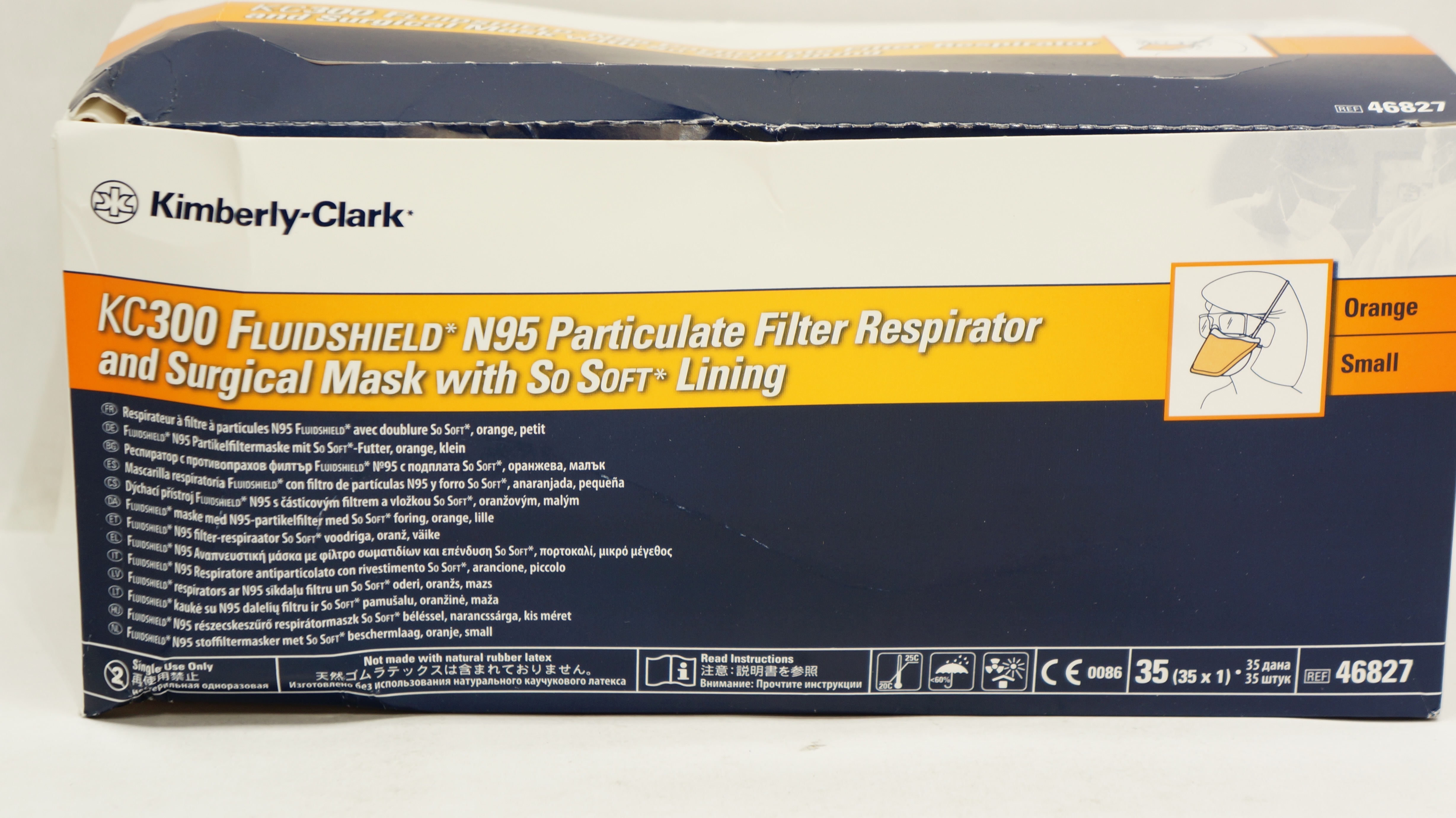 Kimberly-Clark 46827 KC300 Filter Respirator & Surgical Mask (x) - Box of 35