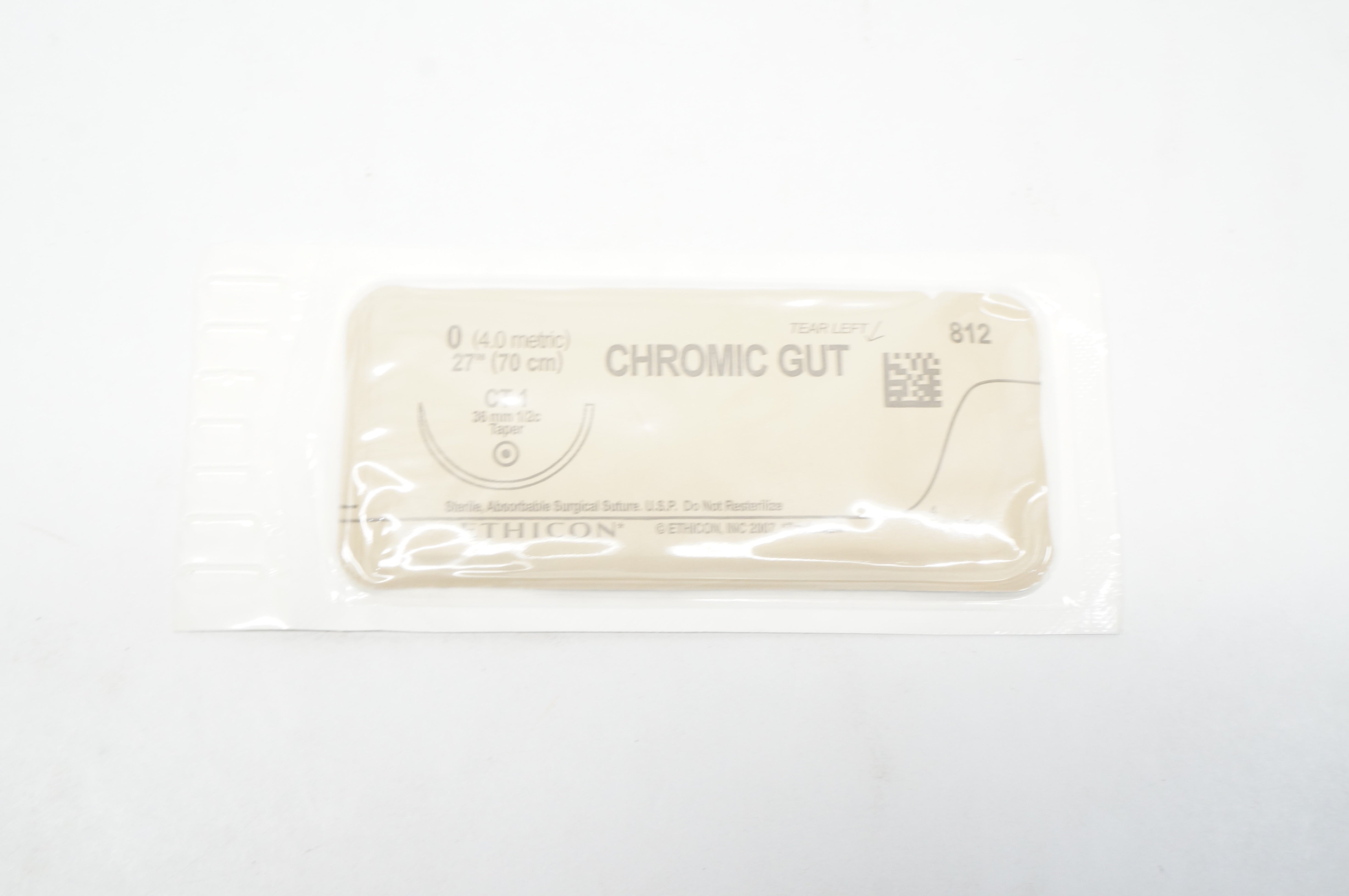 Ethicon 812 0 CHROMIC GUT CT-1 36mm 1/2c Taper 27inch (x)
