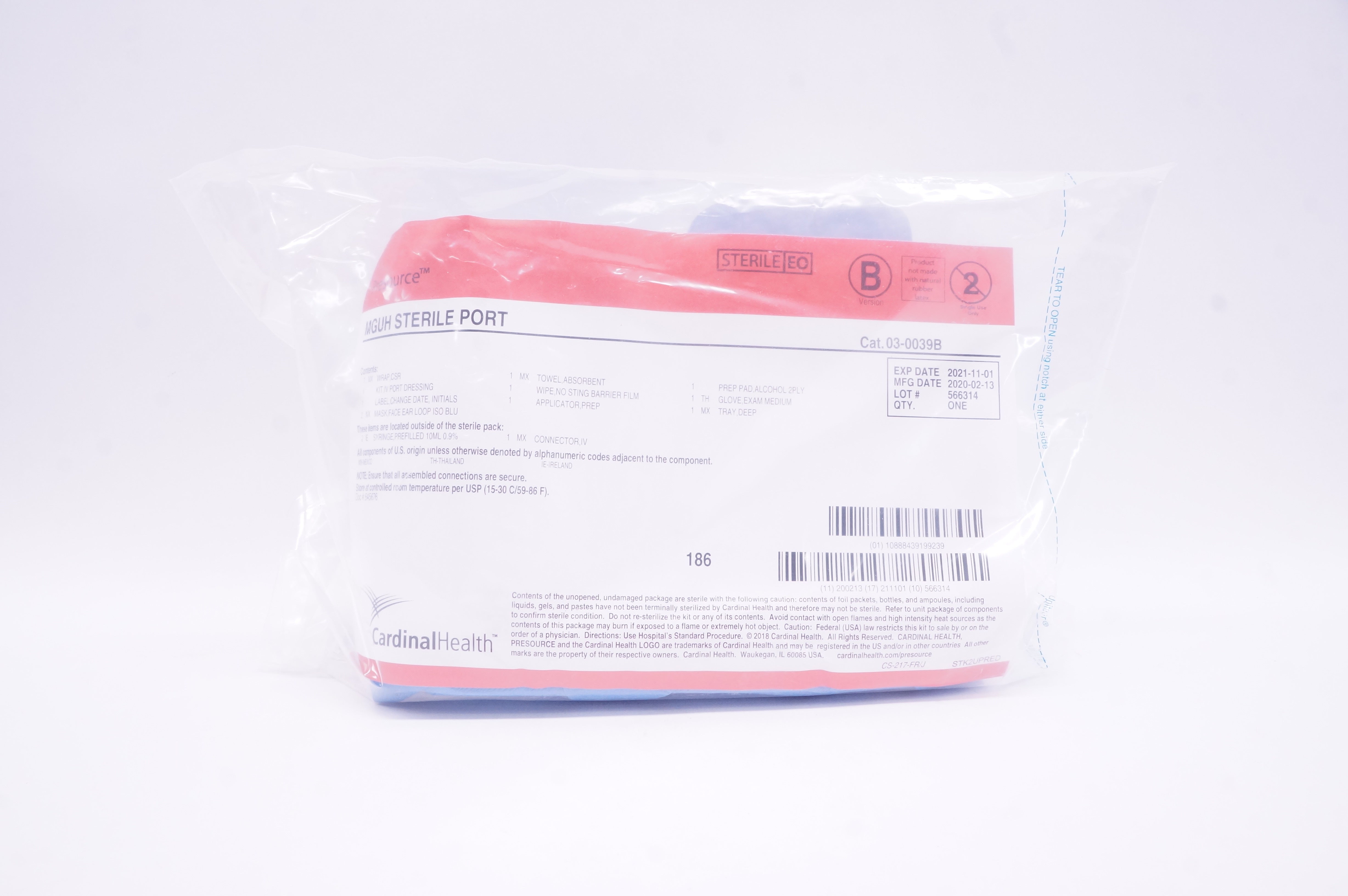 Cardinal Health 03-0039B Presourse MGUH Sterile Port