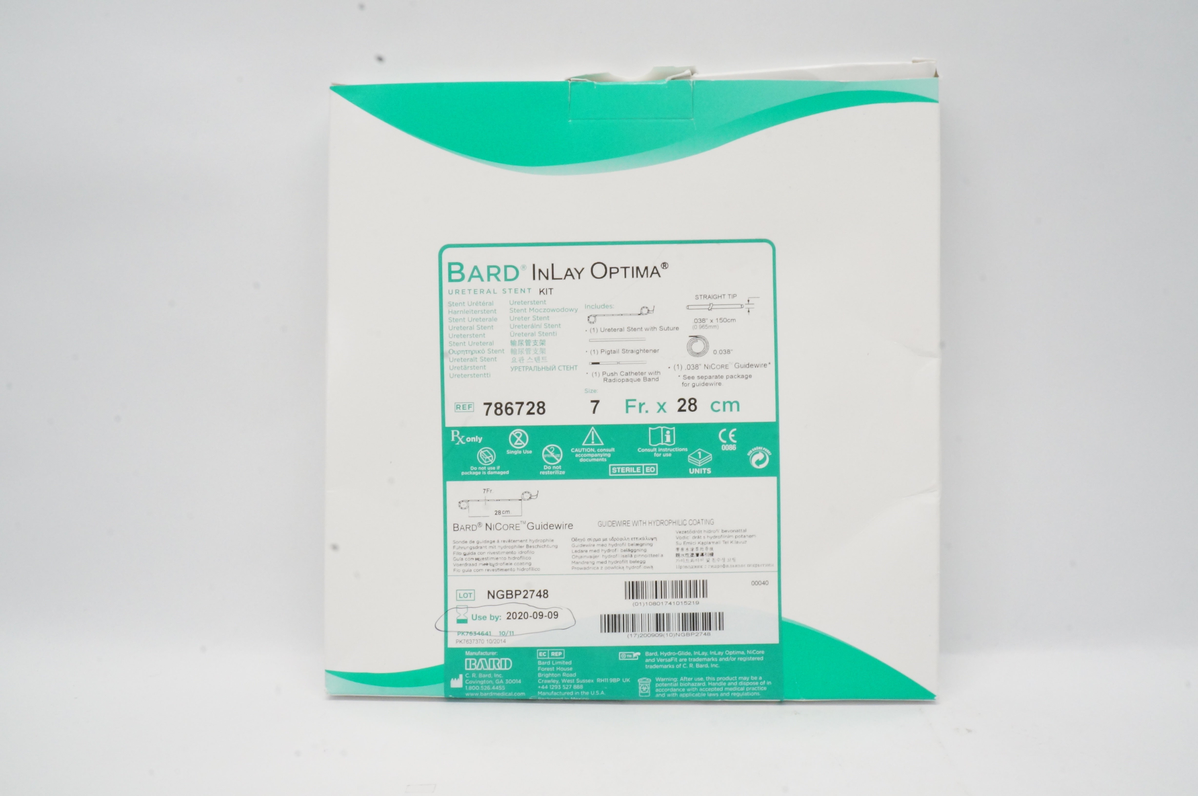 Bard  786728 Ureteral Stent Kit 7Fr. x 28cm (x)