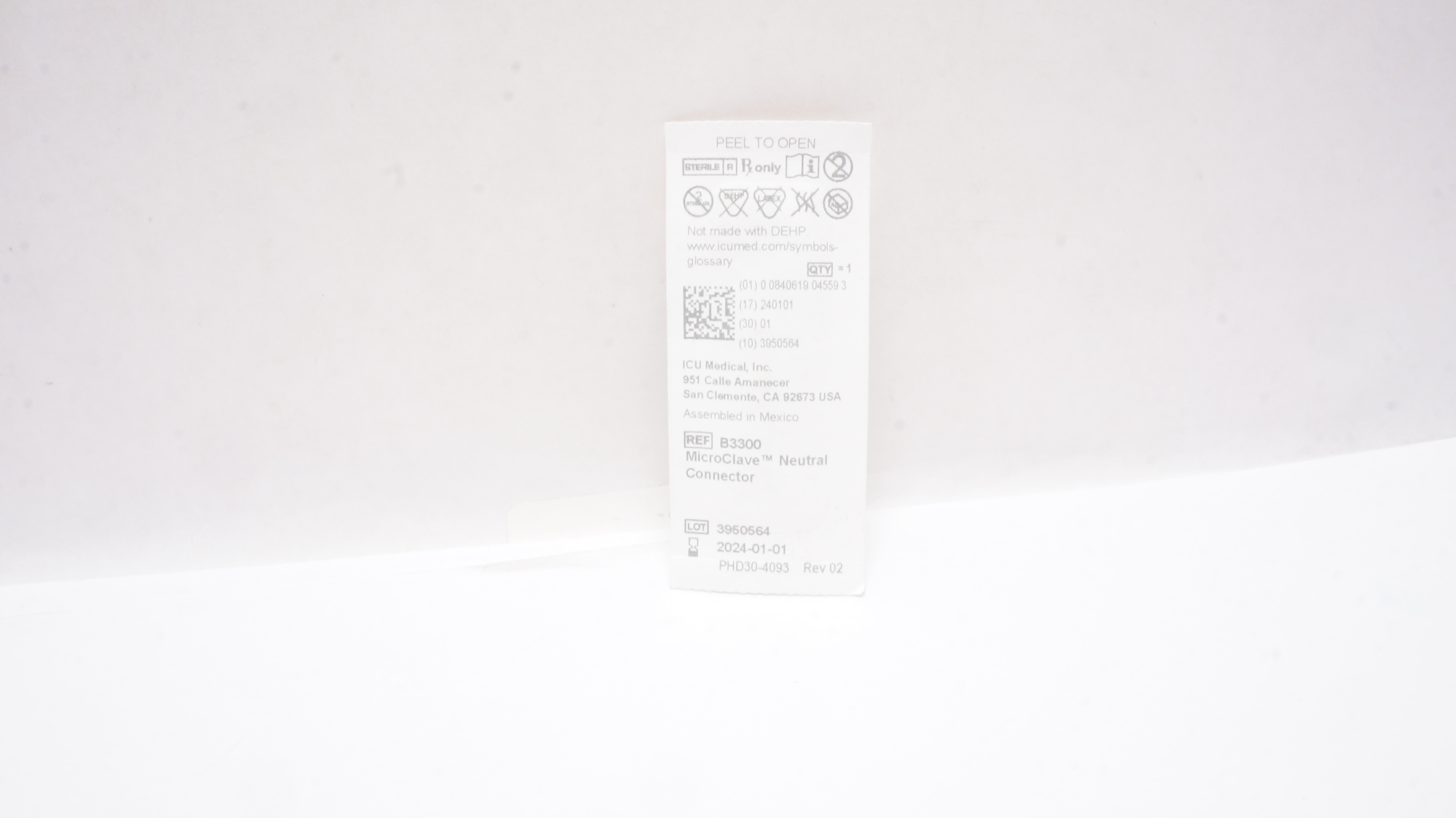 ICU Medical B3300 Micro Clave Neutral Connector (x)