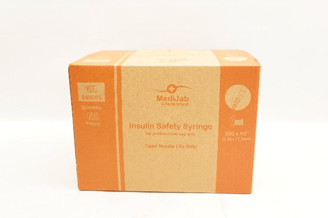 Farla 640005 MediJab Insulin Safety Syringe 1ml, 29G x 1/2inch - Case of 800