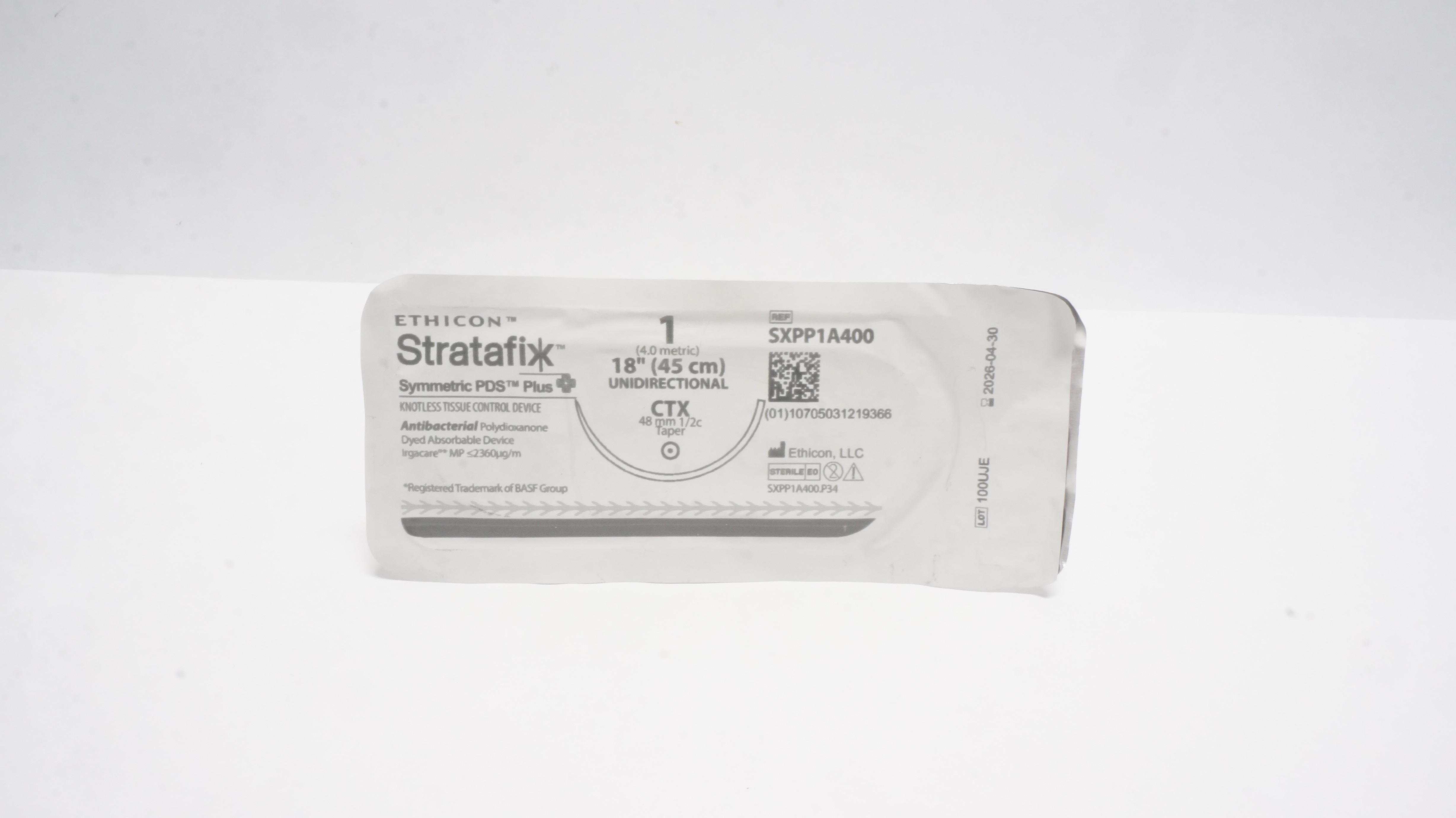 Ethicon SXPP1A400 1 PDS Plus Tissue Control Device CTX 48mm 1/2c Taper, 18in (x)