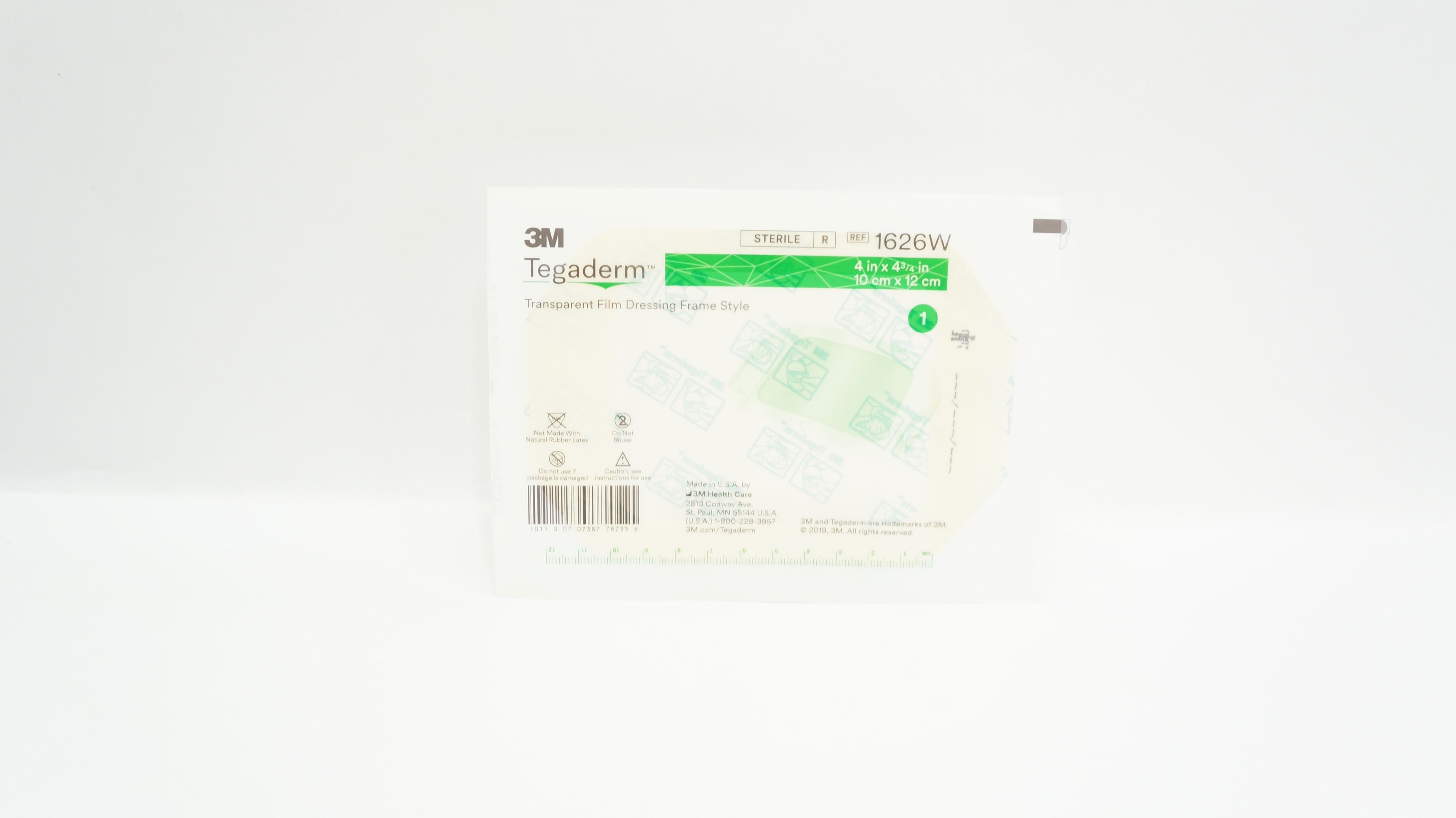 3M 1626W Tegaderm Transparent Film Dressing Frame Style 4 x 4-3/4inch