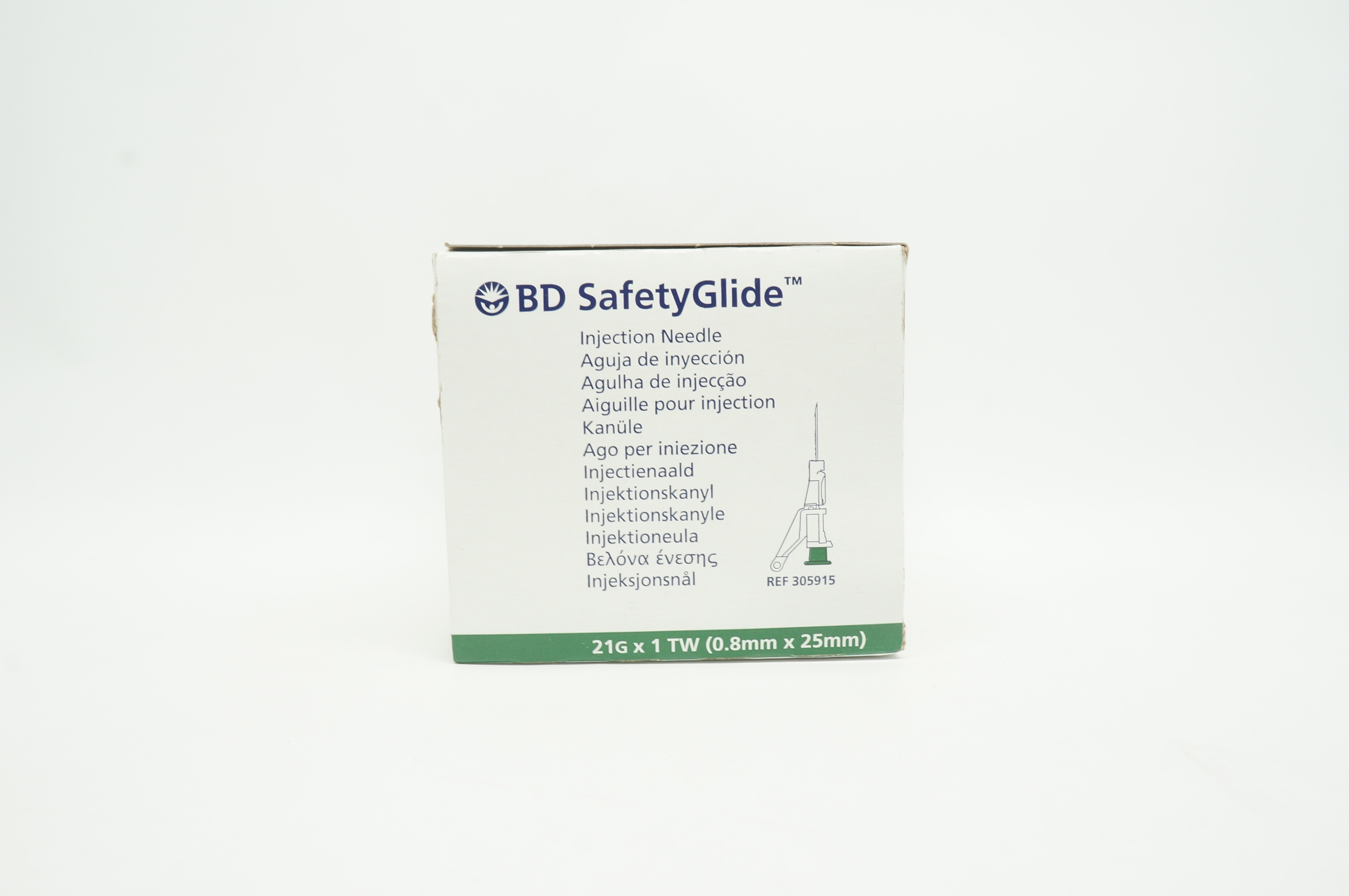 BD 305915 Safety Glide Injection Ndle 21G x 1 TW - Box of 50