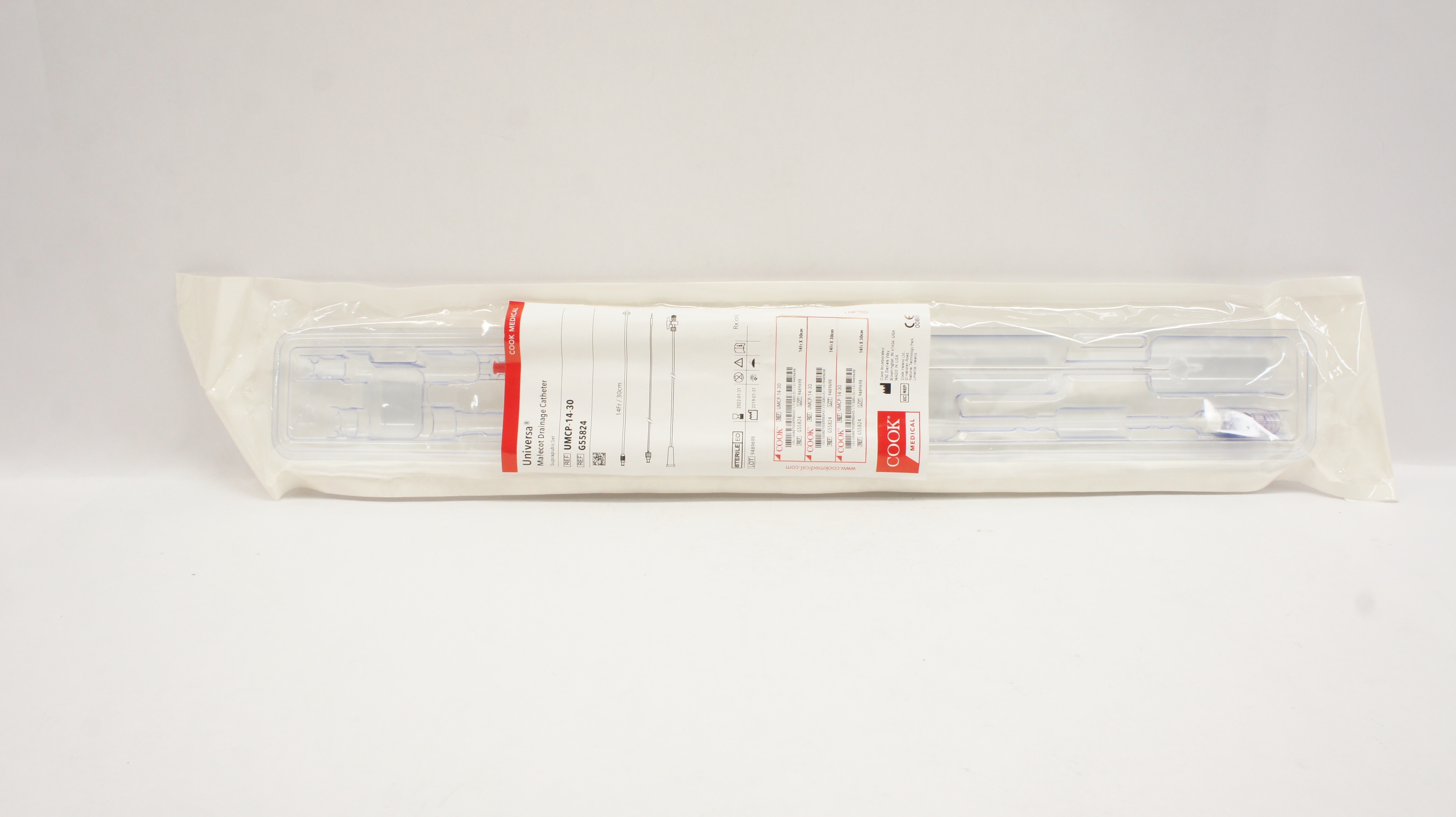 Cook G55824 Universa Malecot Drainage Cath. Suprapubic Set 14Fr x 30cm (x)