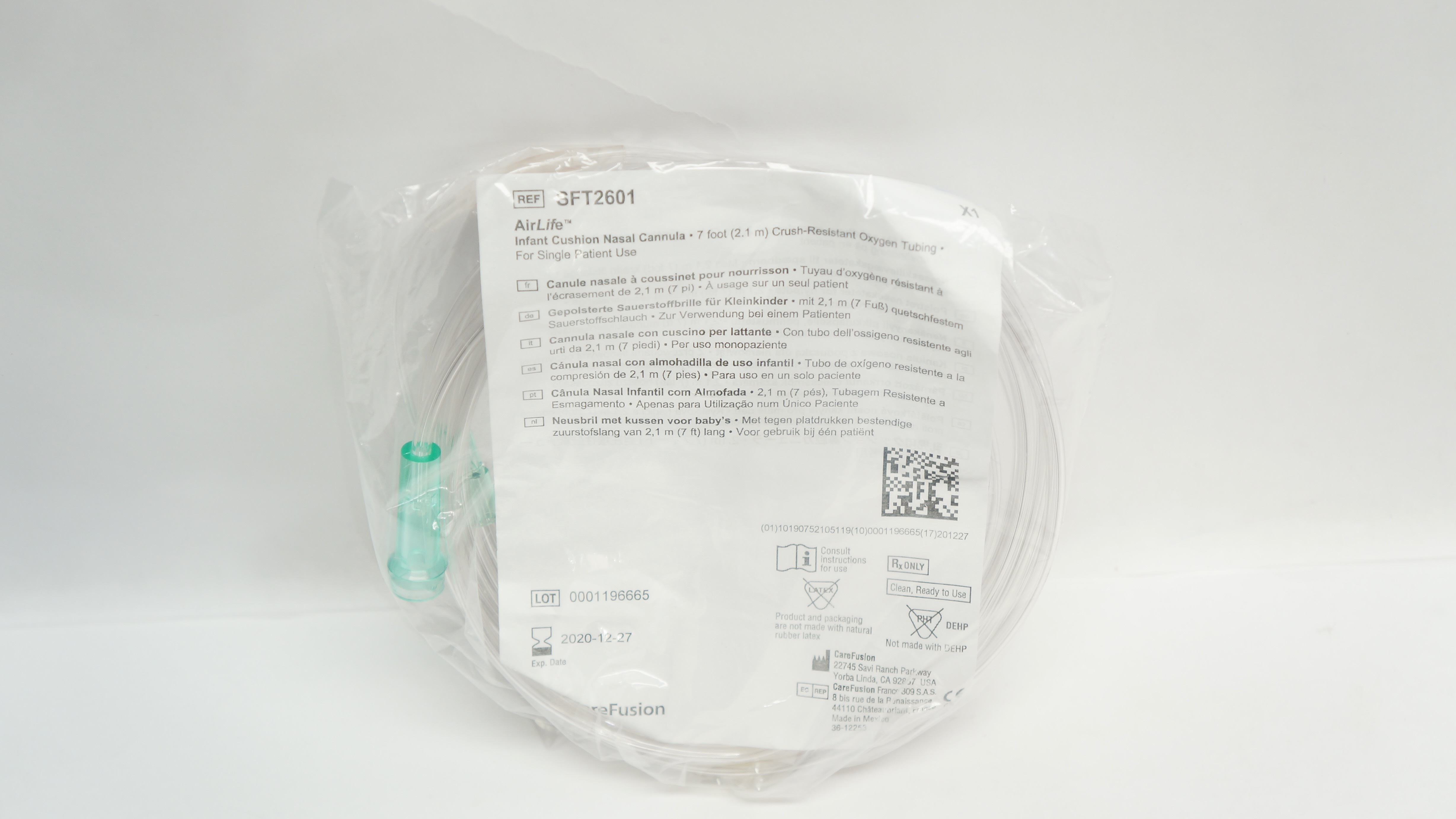 CareFusion SFT2601 AirLife Infant Cushion Nasal Cannula 7Ft Oxygen Tubing (x)