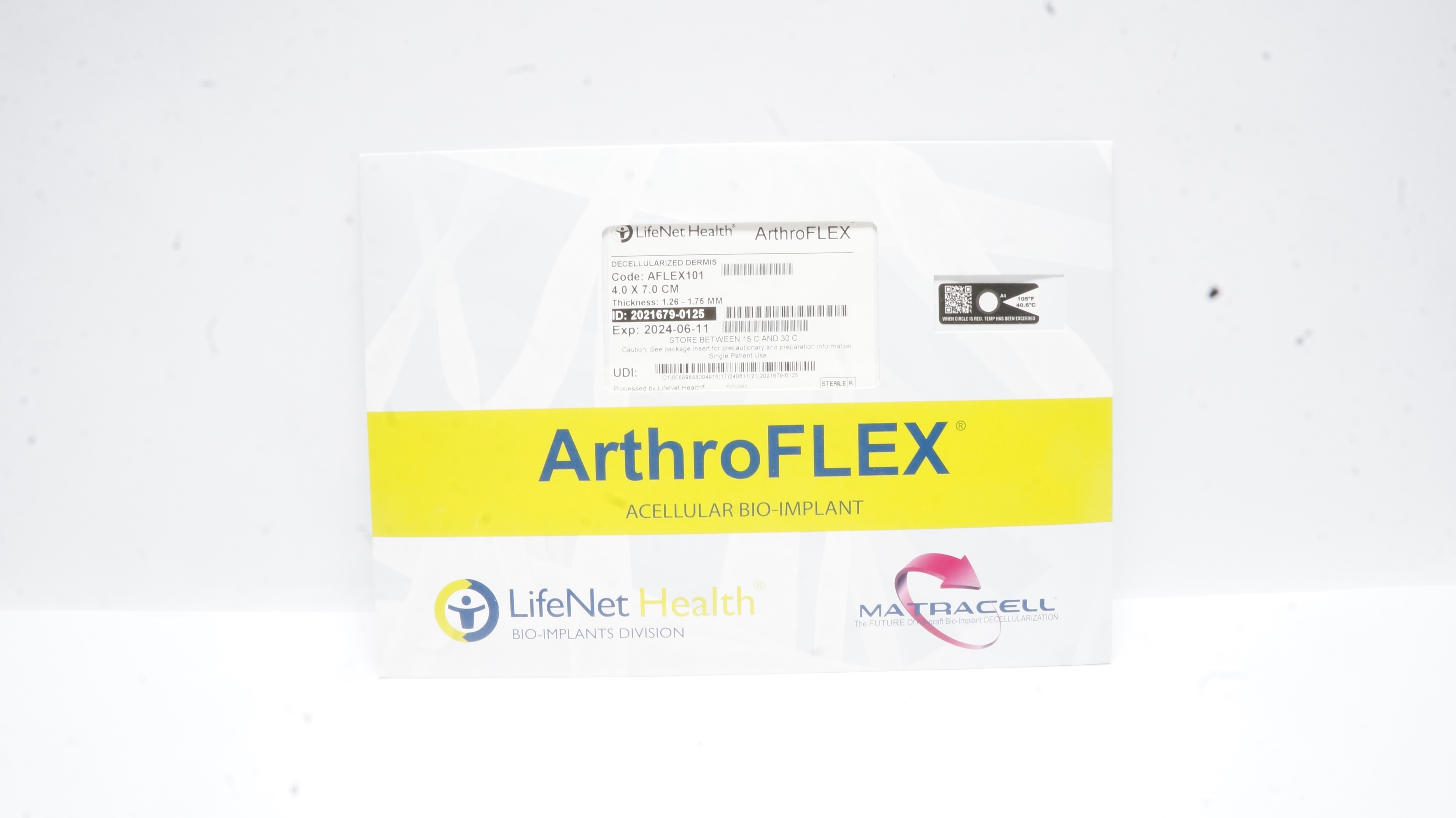 Arthrex AFLEX101 ArthroFLEX Decellularized Dermis 4,0x7.0 cm Thickness (x)