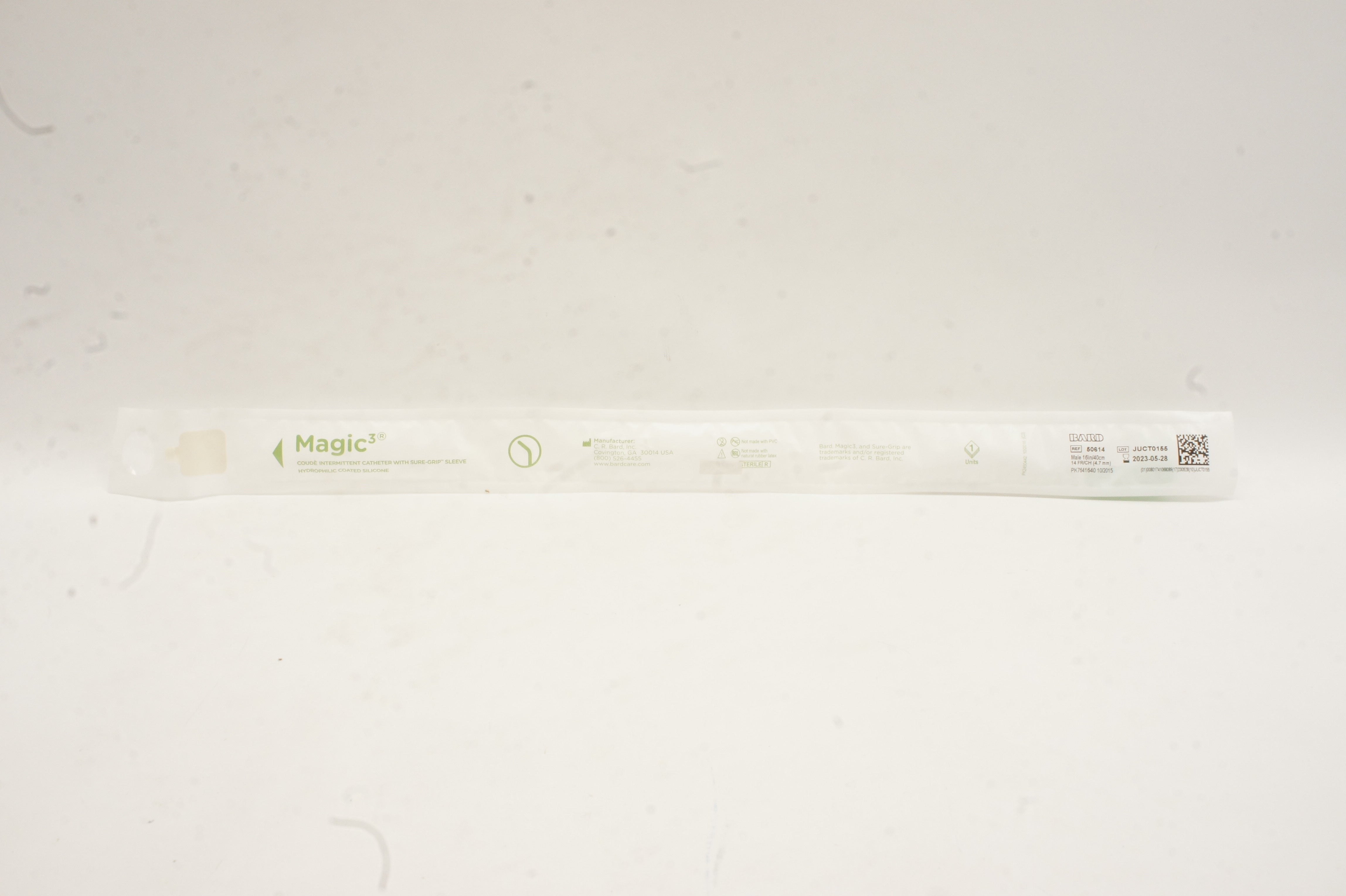 Bard 50614 Magic 3 Catheter Male 16inch/40cm 14Fr/Ch