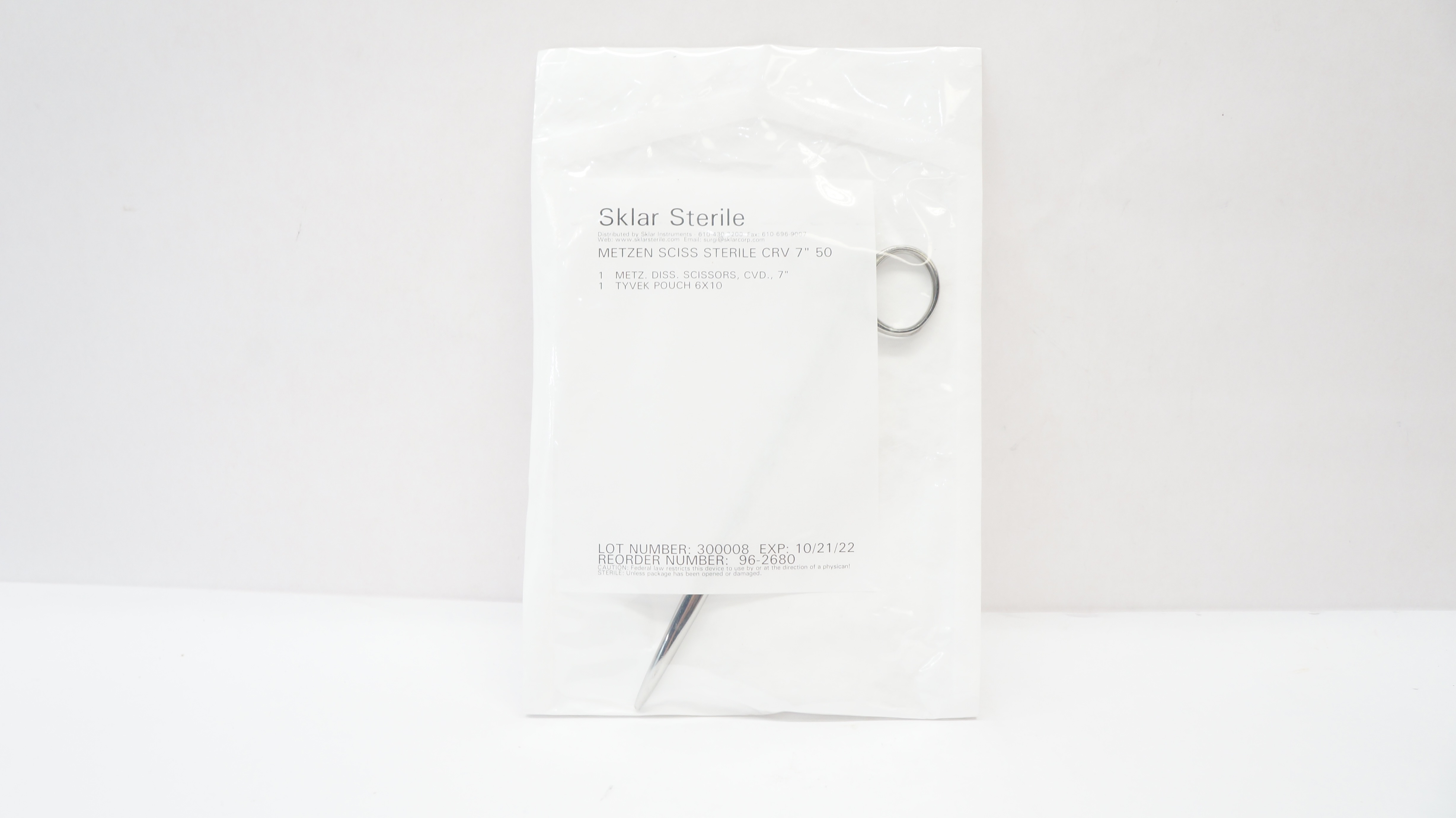 Sklar Sterile 96-2680 Metzen Scissor Sterile CVD 7inch (x)