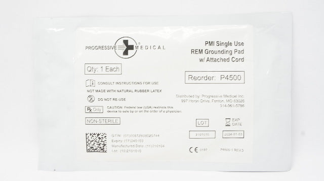 Progressive Medical P4500 REM Grouding Pad w/Attached Cord